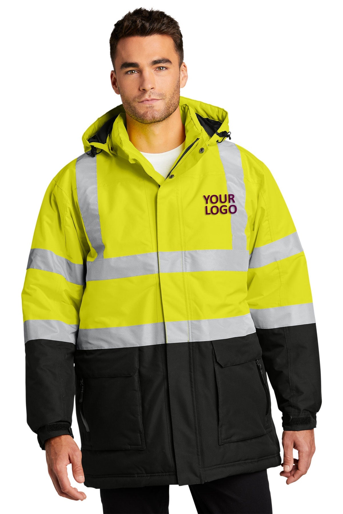 Port Authority Safety Yellow/ Black/ Reflective J799S custom logo jackets