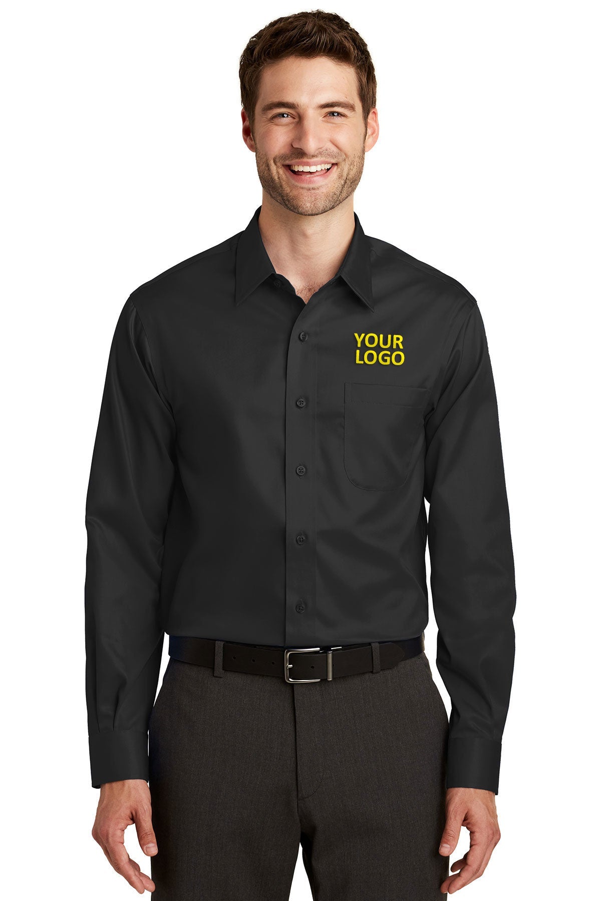 Port Authority Black S638 embroidered work shirts