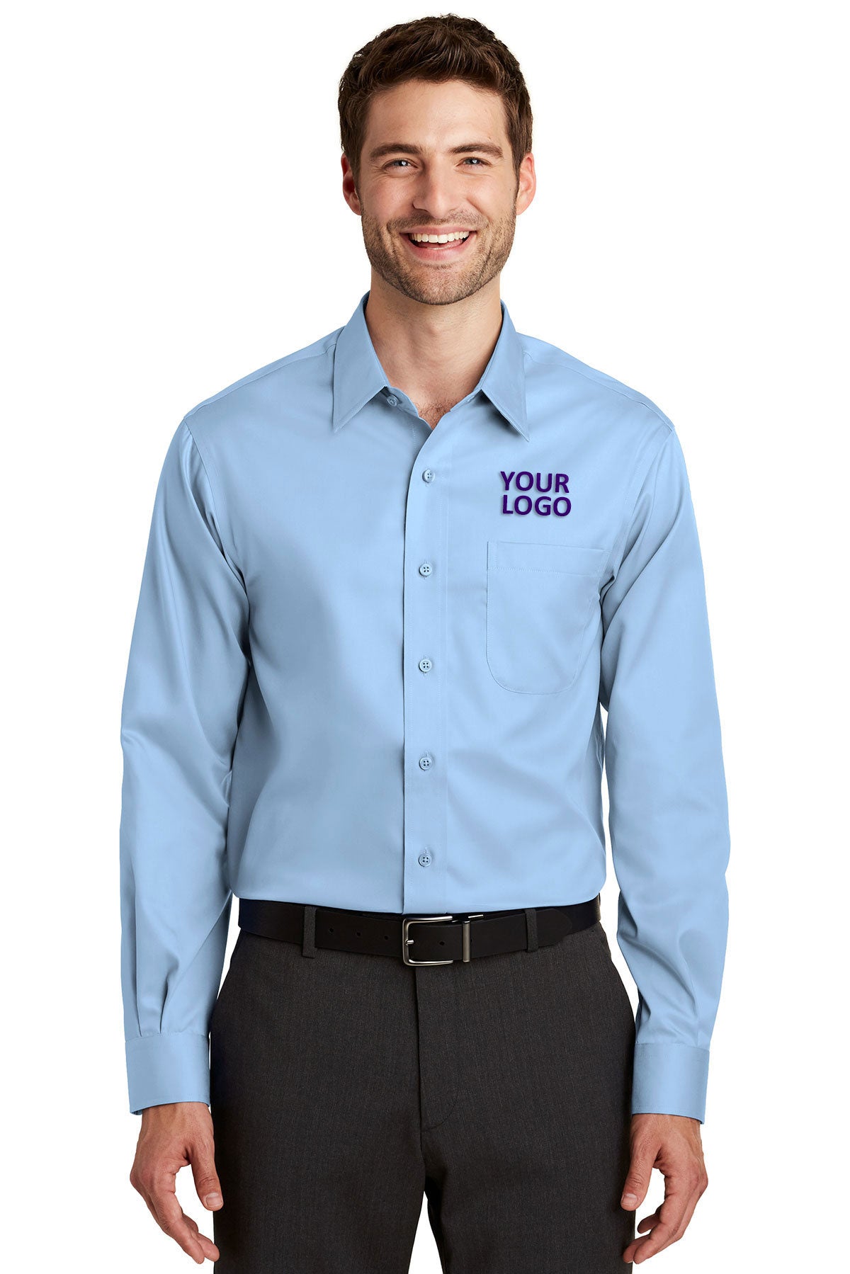 Port Authority Sky Blue S638 embroidered work shirts