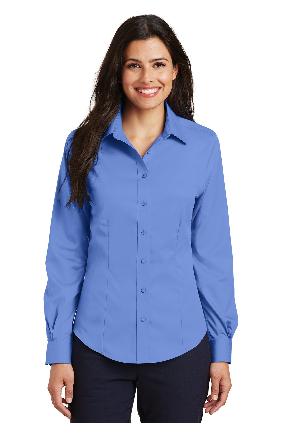 Port Authority Ladies Long Sleeve Button-Front Blouse, Product