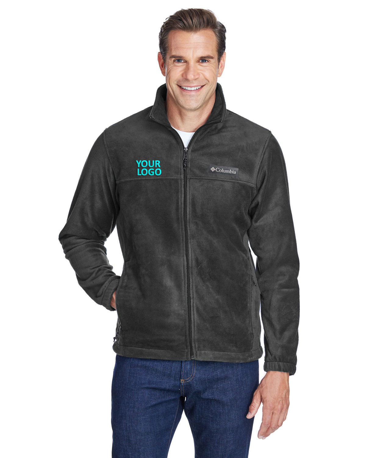 Columbia Charcoal Hthr 3220 embroidered jackets for business
