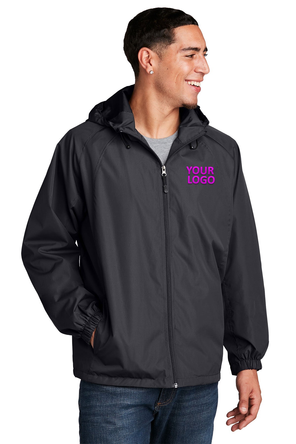 Sport-Tek Graphite Grey JST73 business logo jackets