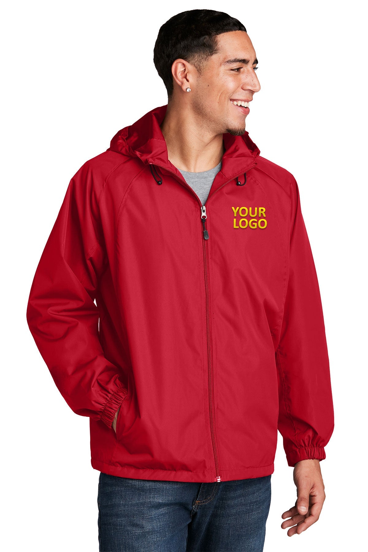 Sport-Tek True Red JST73 business logo jackets