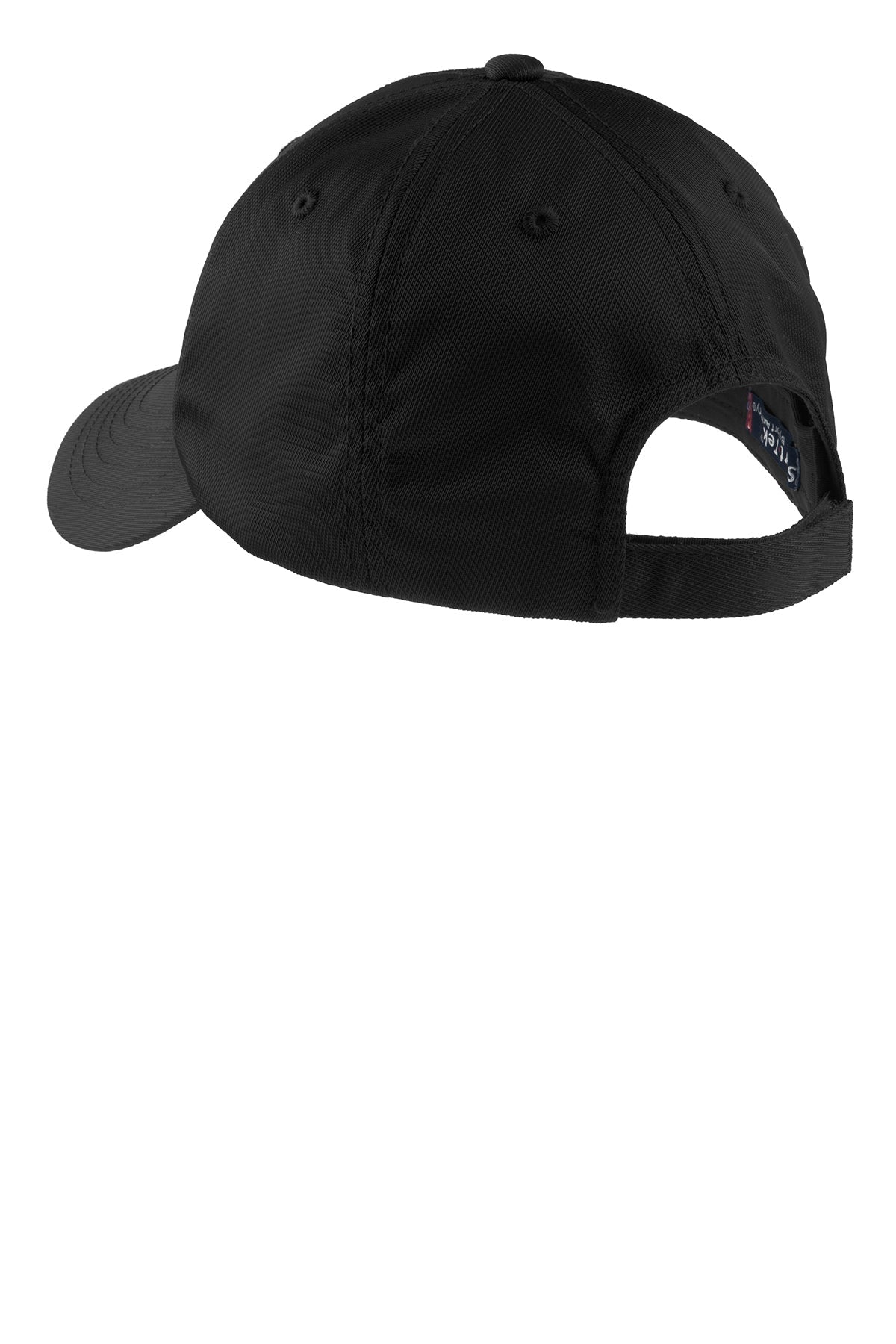 Sport-Tek Dry Zone Branded Nylon Caps, Black