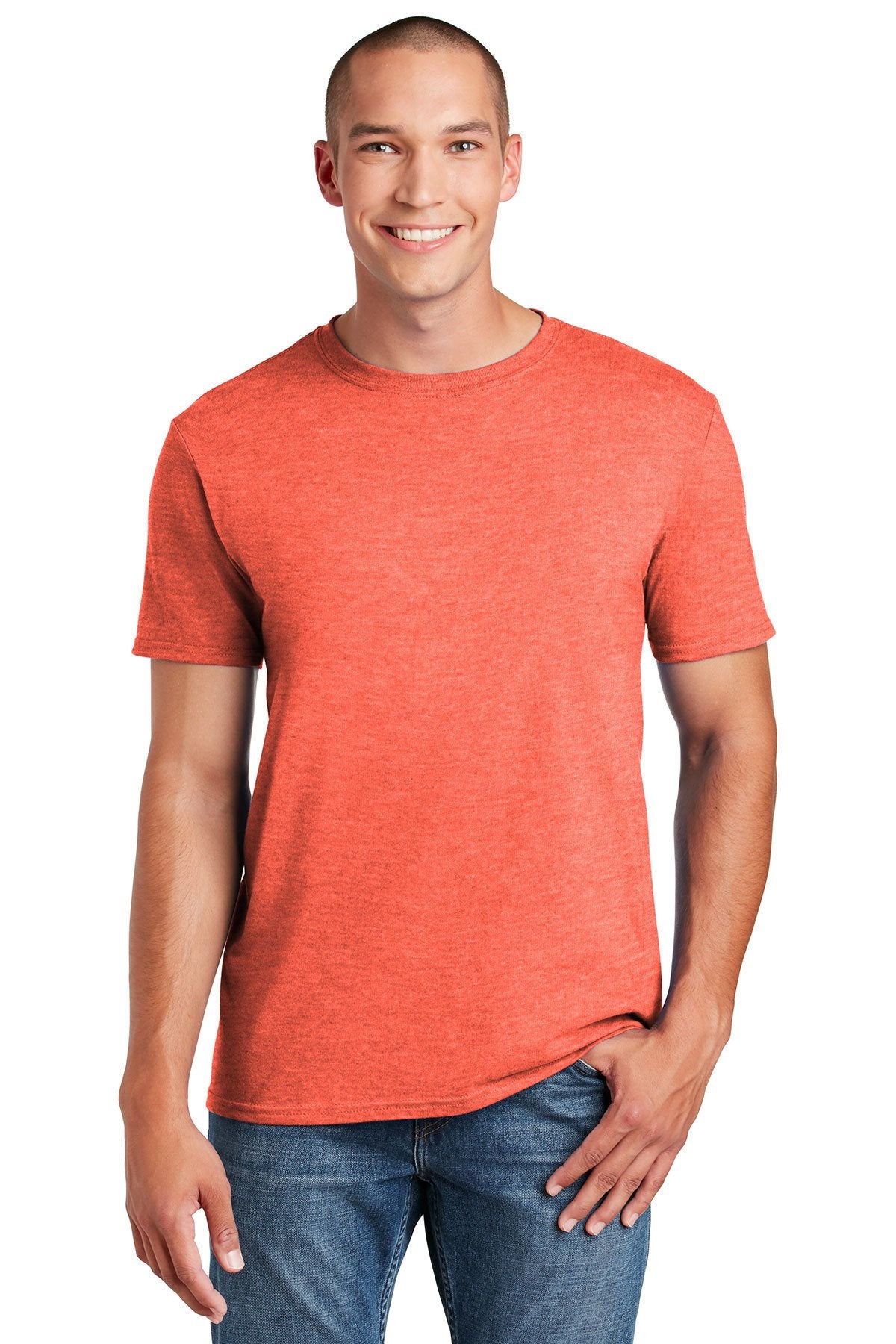 gildan softstyle t shirt 64000 heather orange