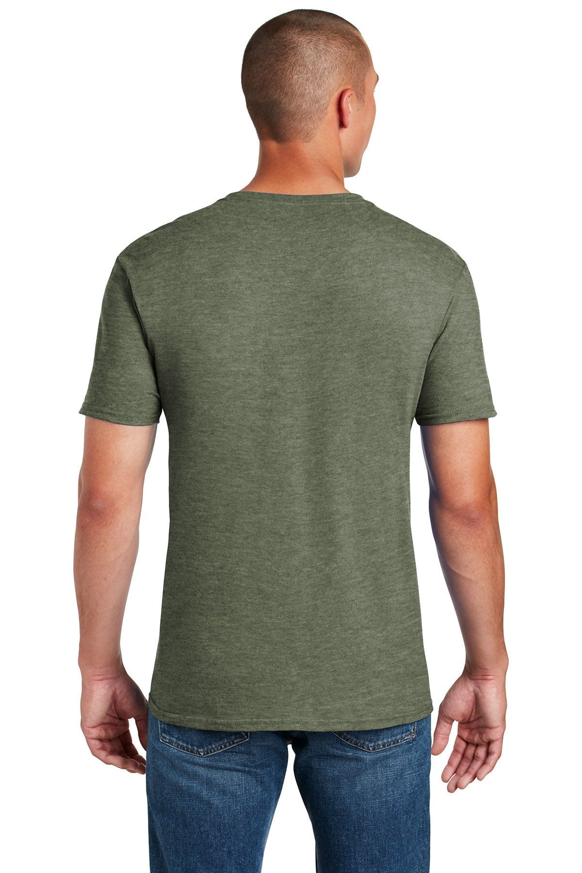 gildan softstyle t shirt 64000 heather military green