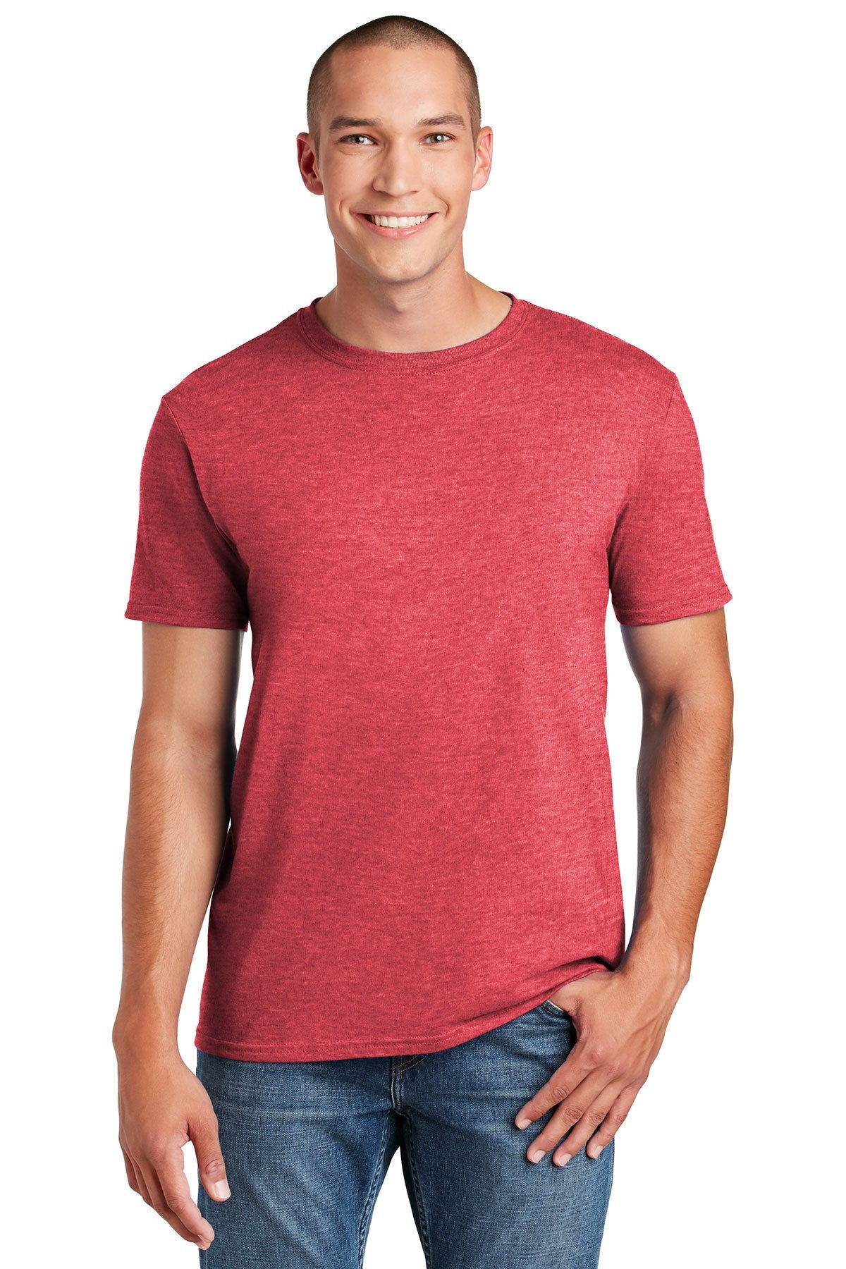 gildan softstyle t shirt 64000 heather red