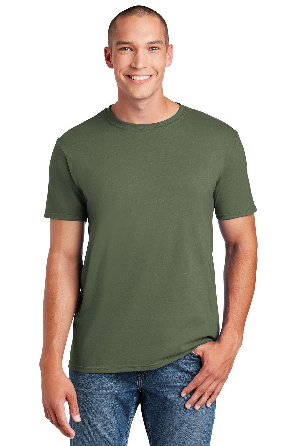 gildan softstyle t shirt 64000 military green
