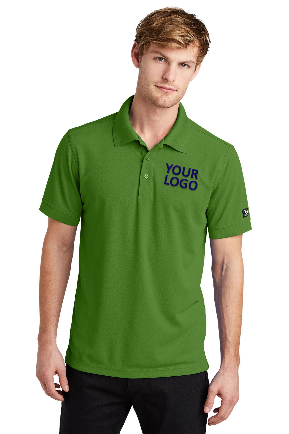 OGIO Gridiron Green OG101 polo shirts with custom logo