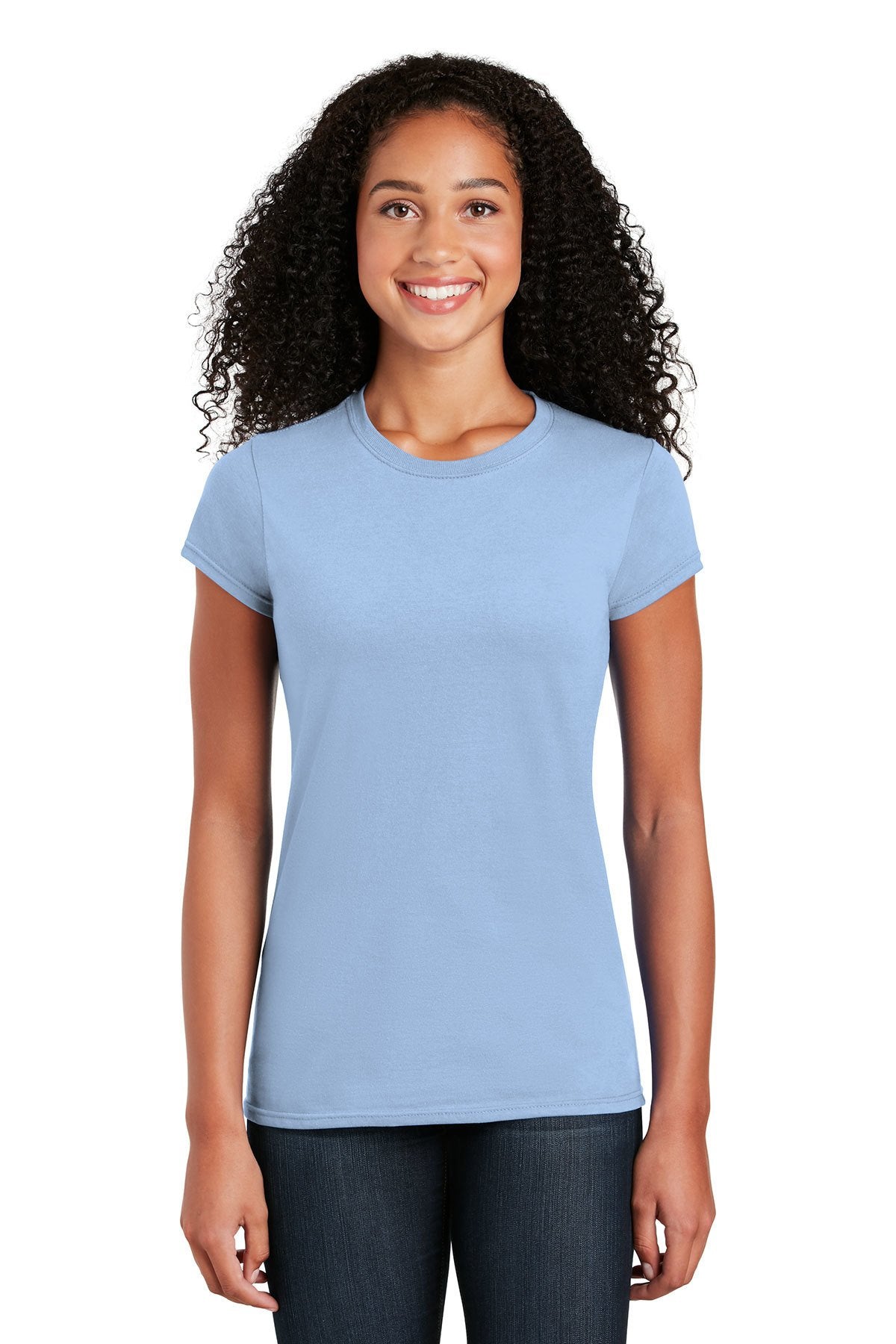 gildan softstyle ladies t shirt 64000l light blue