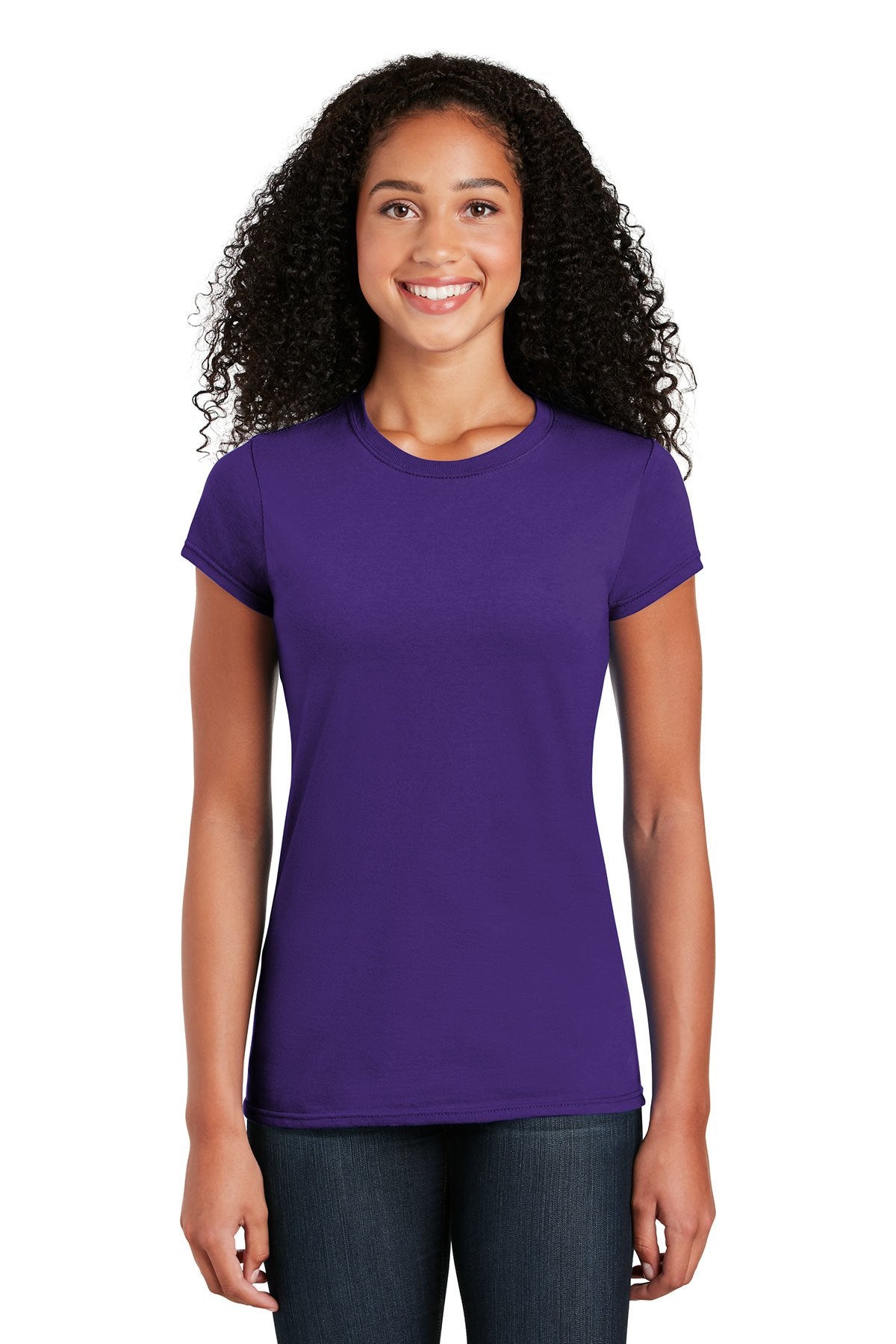 gildan softstyle ladies t shirt 64000l purple