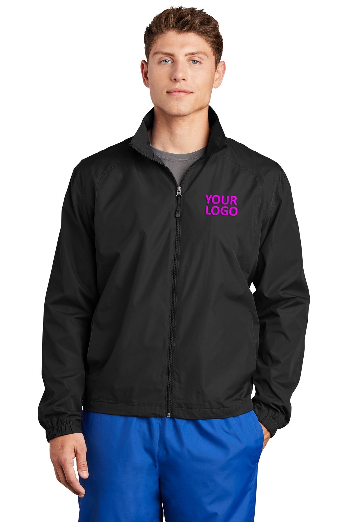 Sport-Tek Black JST70 company embroidered jackets