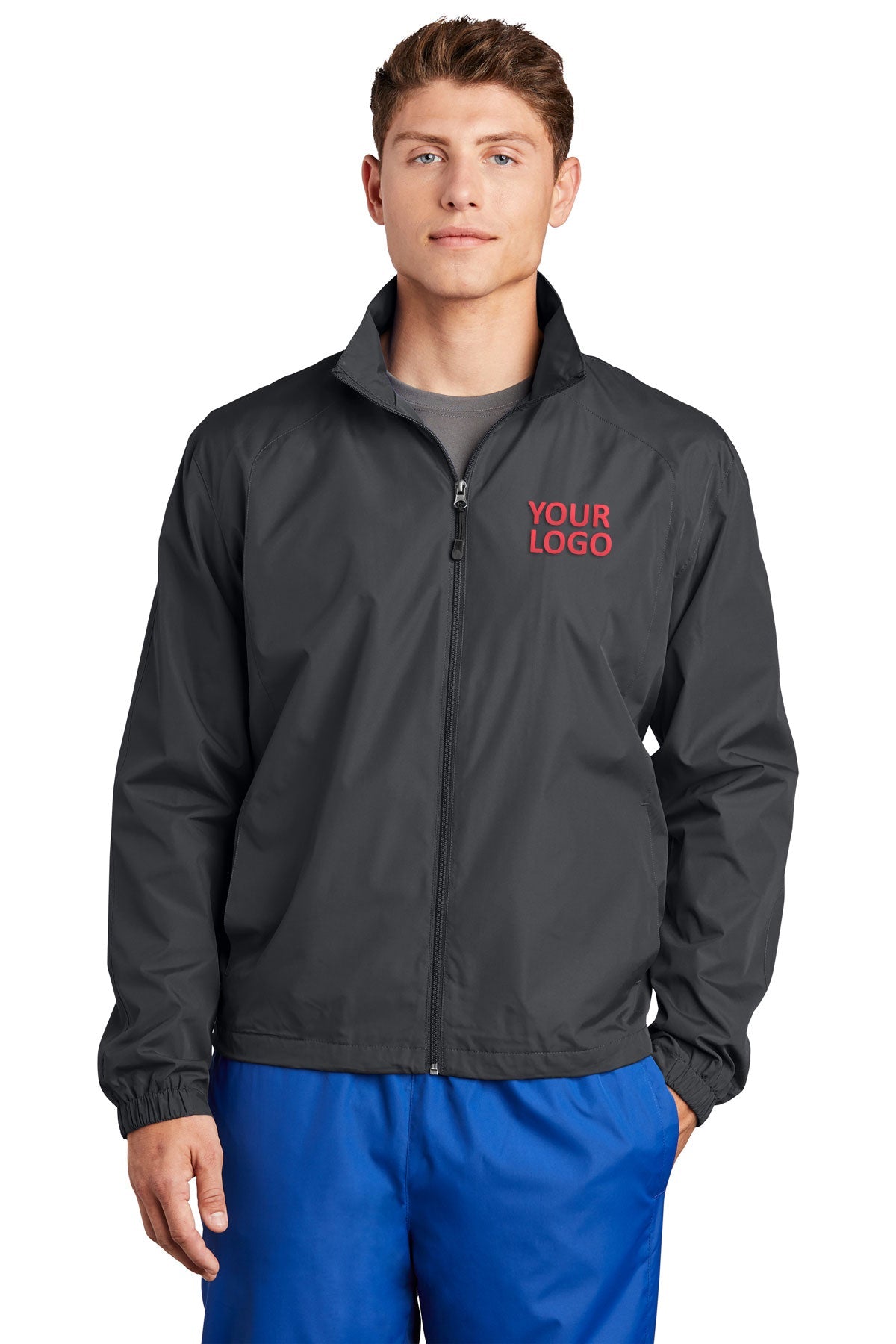 Sport-Tek Full-Zip Custom Wind Jackets, Graphite Grey