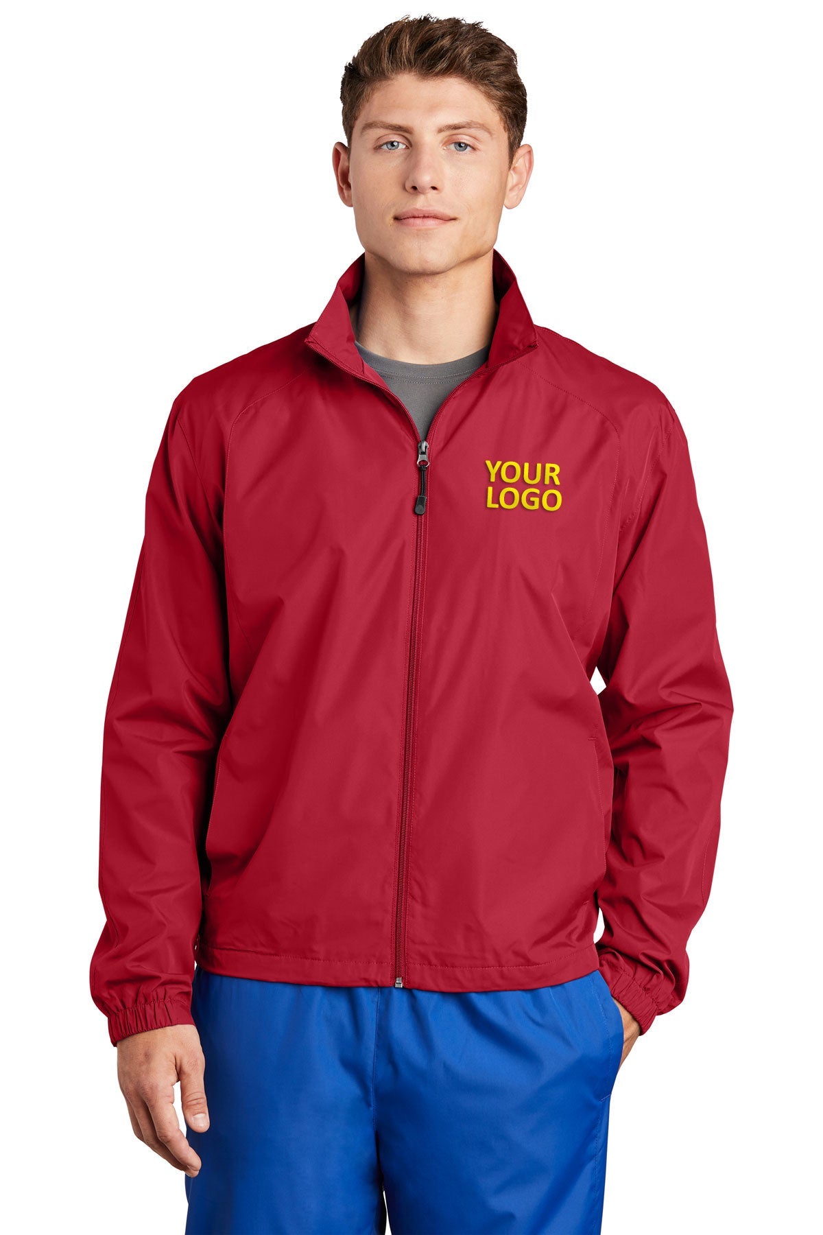 Sport-Tek True Red JST70 company embroidered jackets