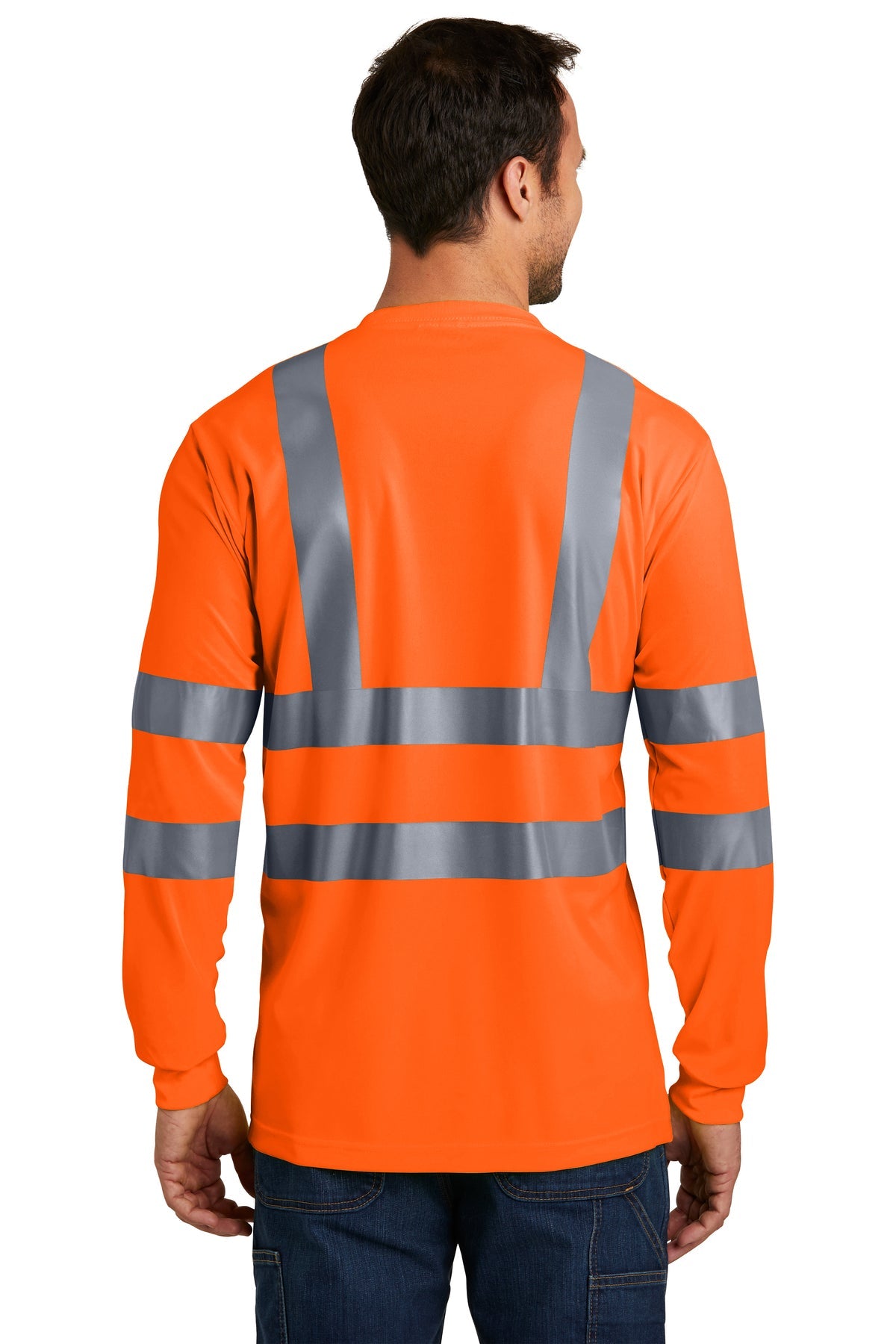 cornerstone ansi 107 class 3 long sleeve snag resistant reflective t shirt safety orange