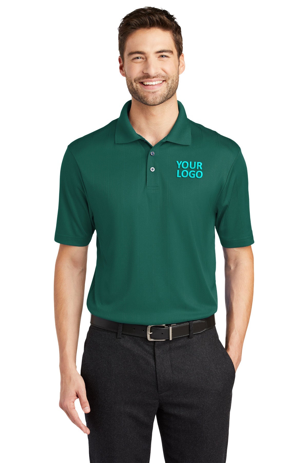 port authority green glen k528 work polo shirts with logo