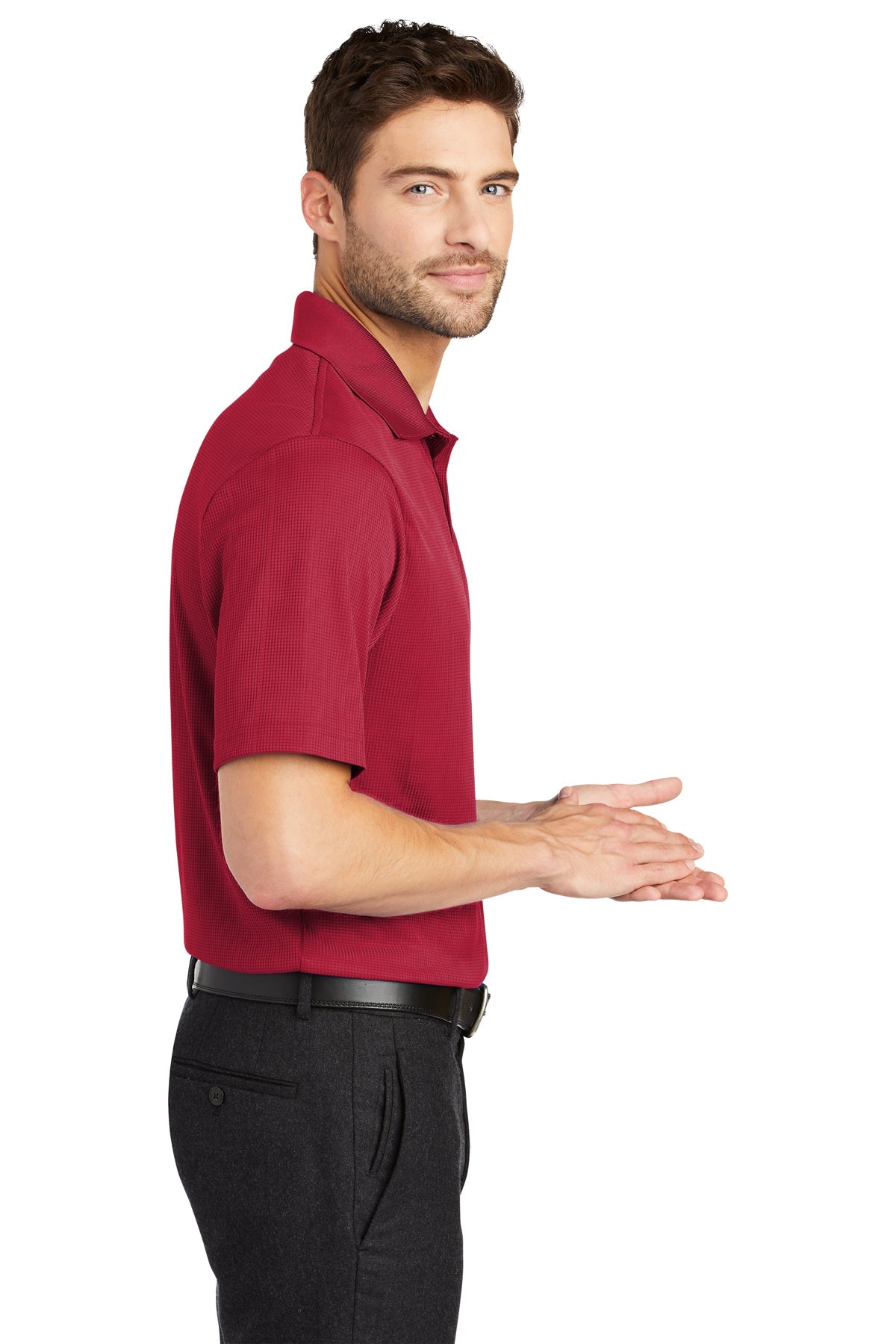 port authority_k528 _rich red_company_logo_polos