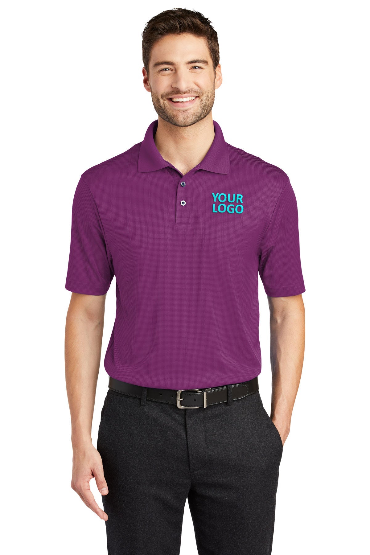port authority violet purple k528 work polo shirts with logo