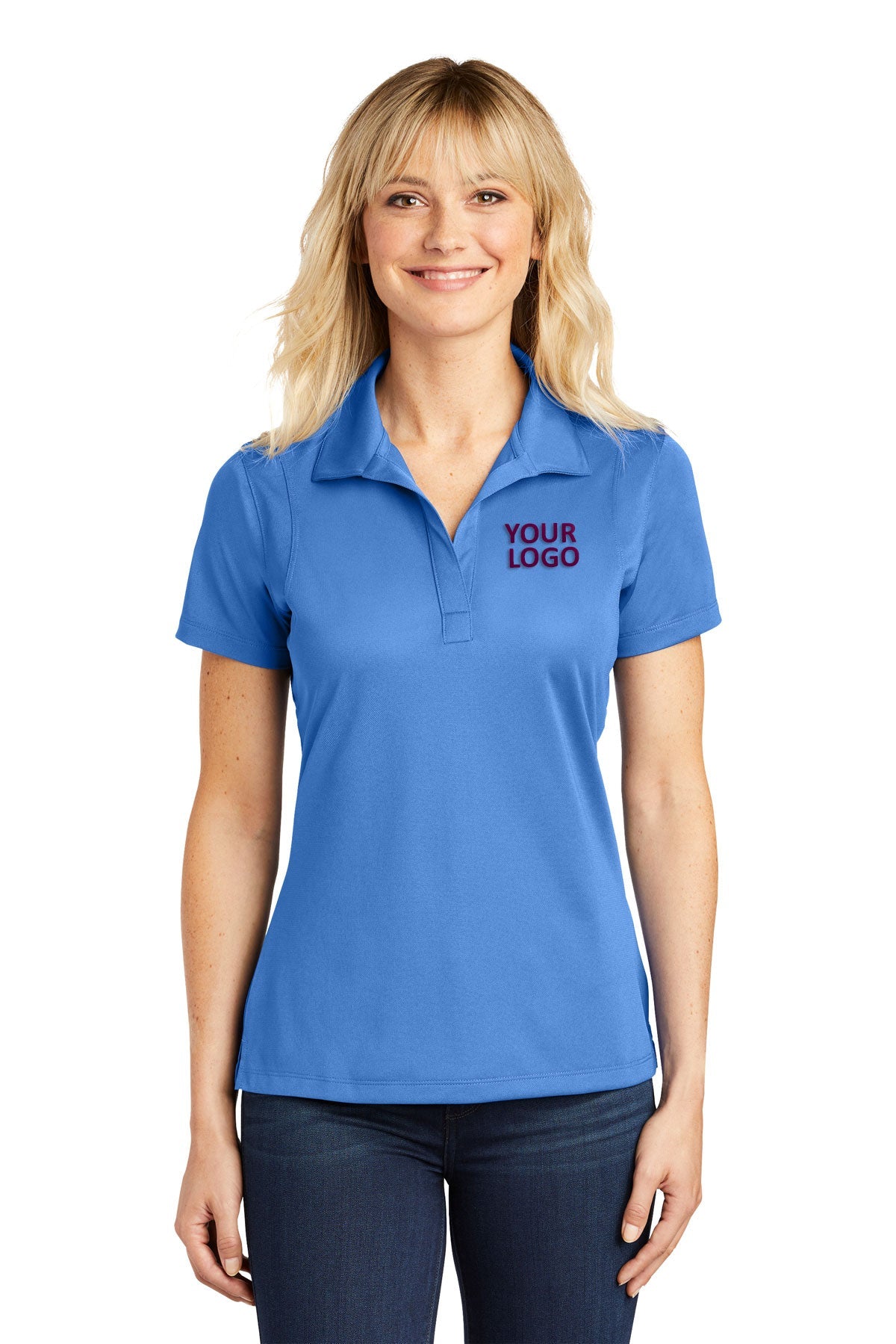 Sport-Tek Blue Lake LST650 custom work polo shirts