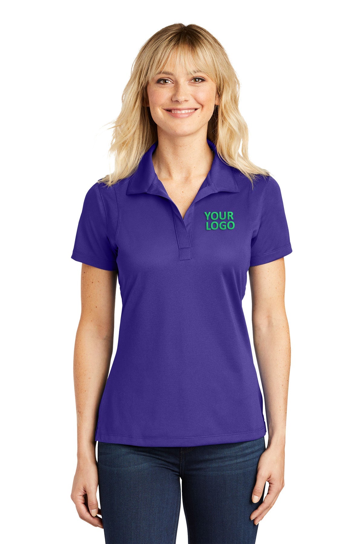 Sport-Tek Purple LST650 custom business polo shirts