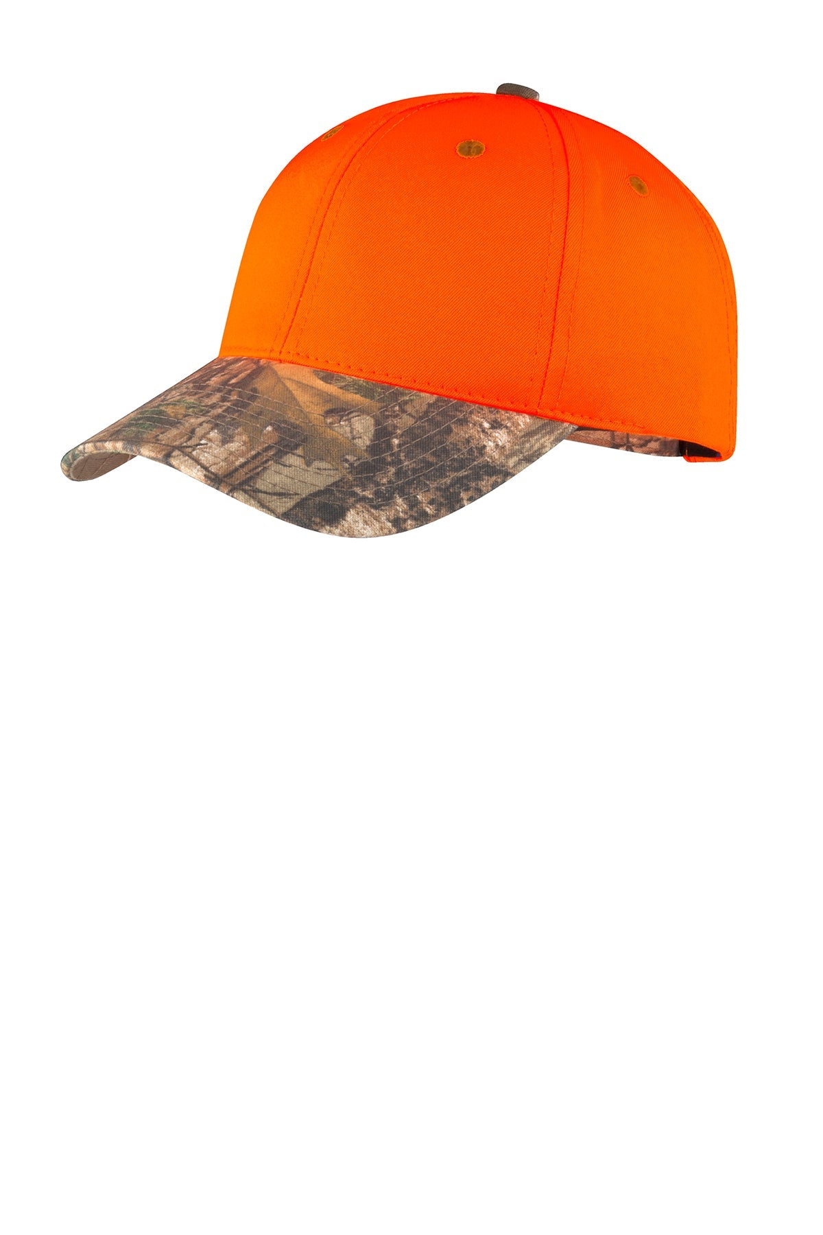 Port Authority Enhanced Visibility Branded Caps with Camo Brim, Orange Blaze/ Realtree Xtra