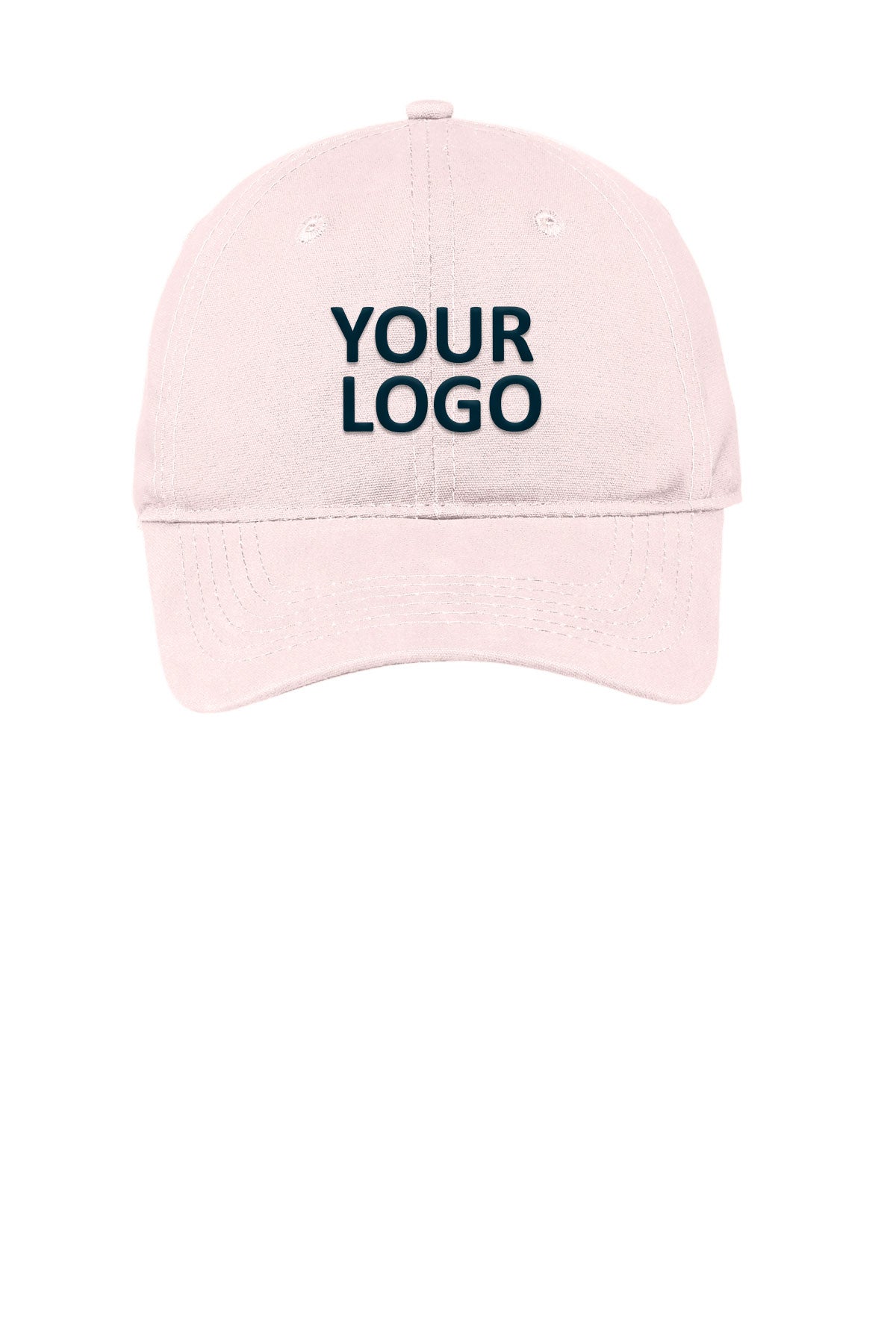 Port & Company Soft Brushed Custom Canvas Caps, Light Pink