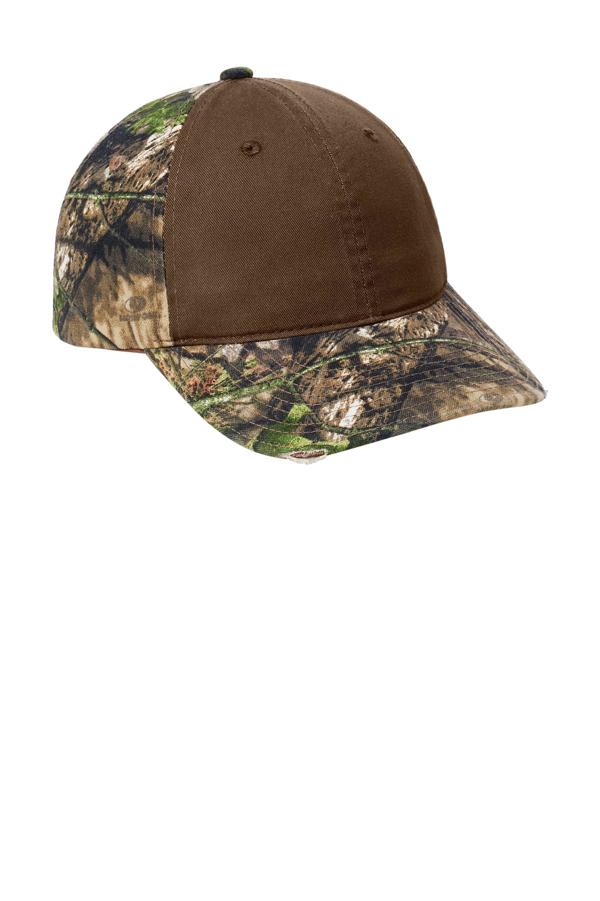 Port Authority Camo Custom Caps with Contrast Front Panel, Mossy Oak Break-Up Country/Chocolate