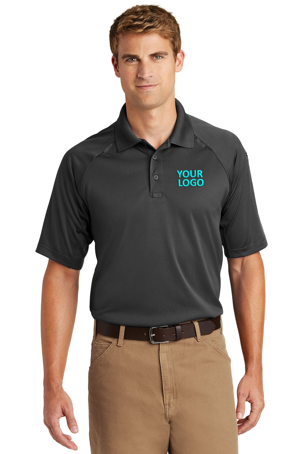 CornerStone Charcoal CS410 embroidered polo shirts for business