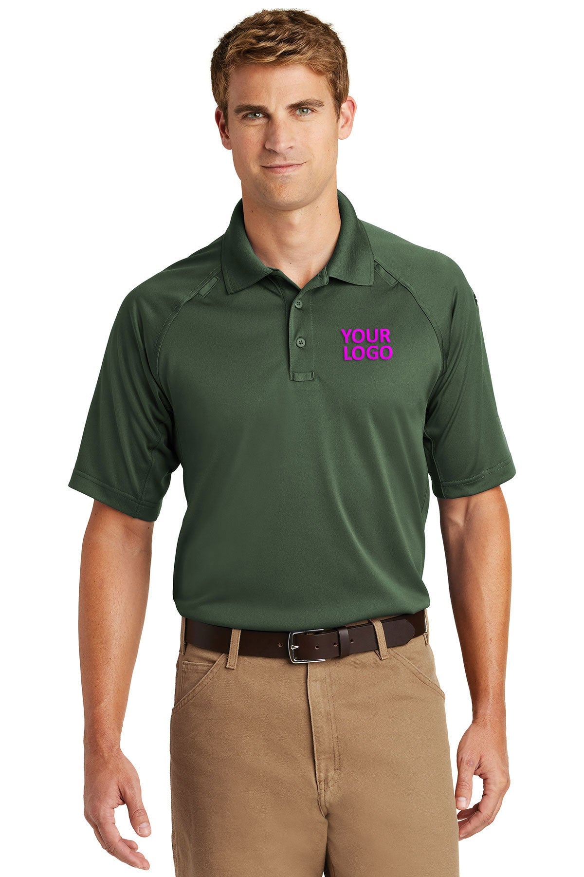 CornerStone Dark Green CS410 embroidered polo shirts for business