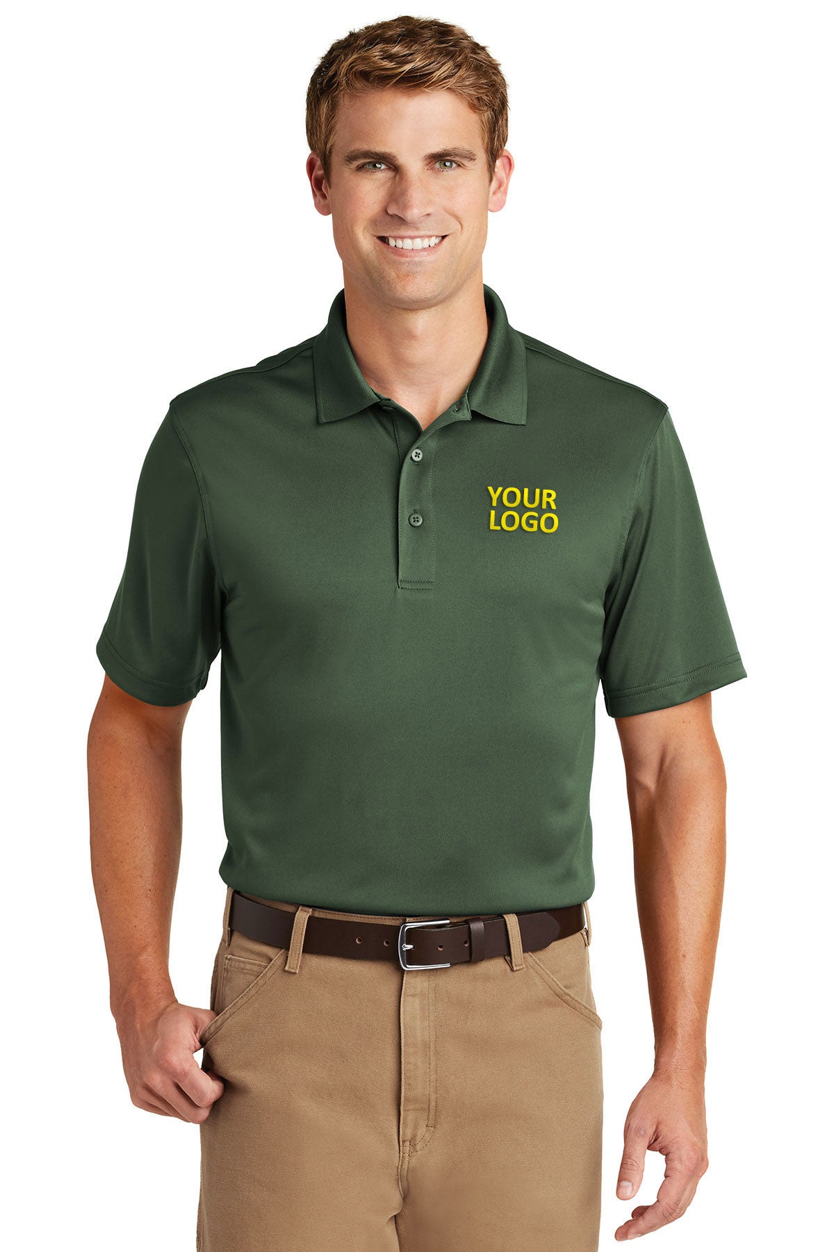CornerStone Dark Green CS412 company polo shirts embroidered