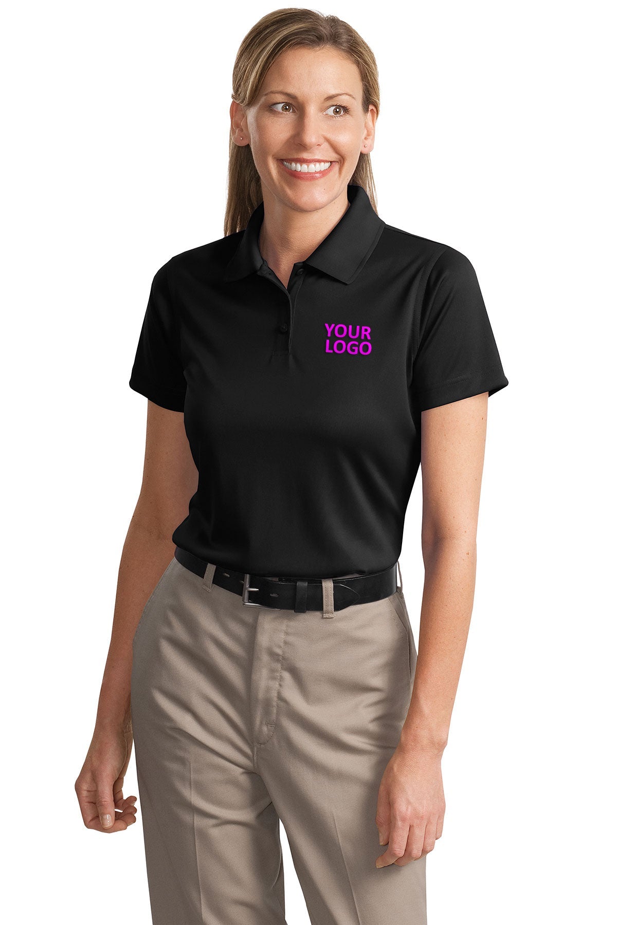 CornerStone Black CS413 polo shirts with company logo