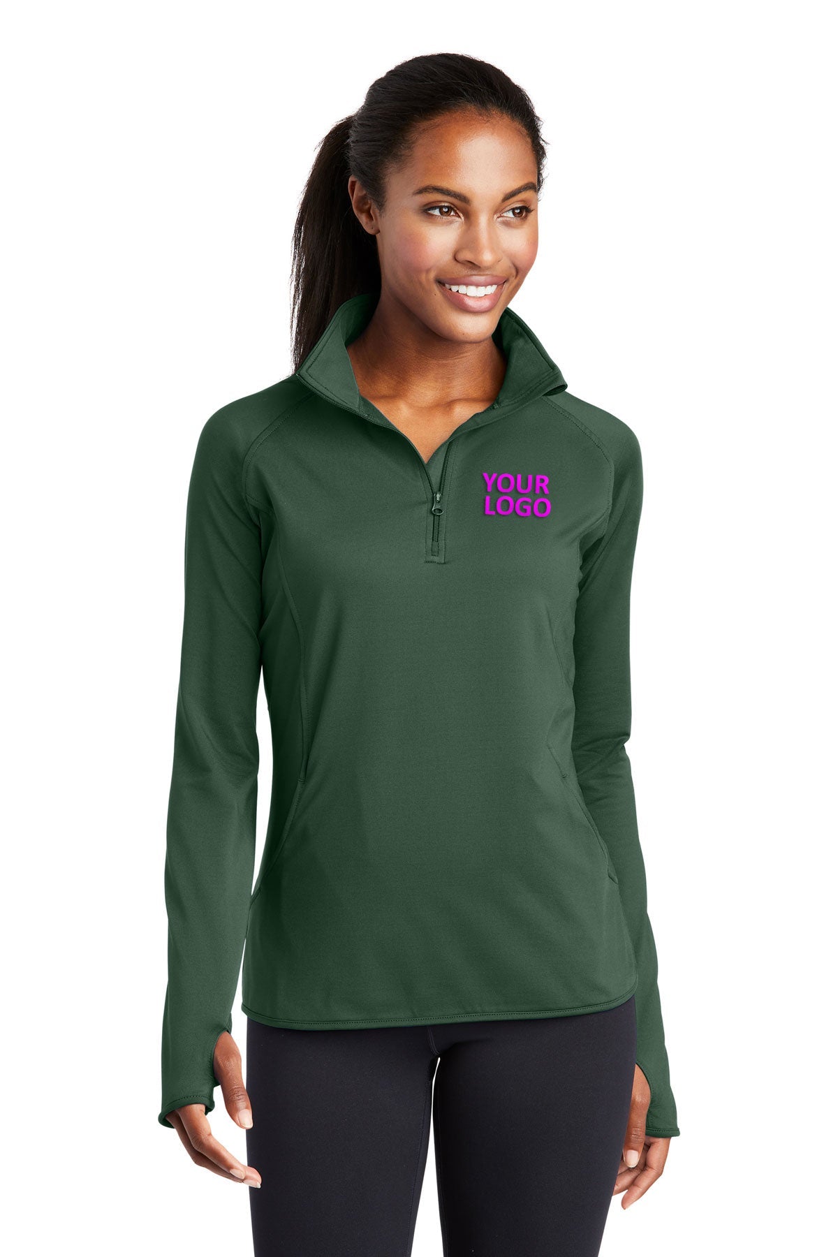 Sport-Tek Forest Green LST850 company sweatshirts embroidered