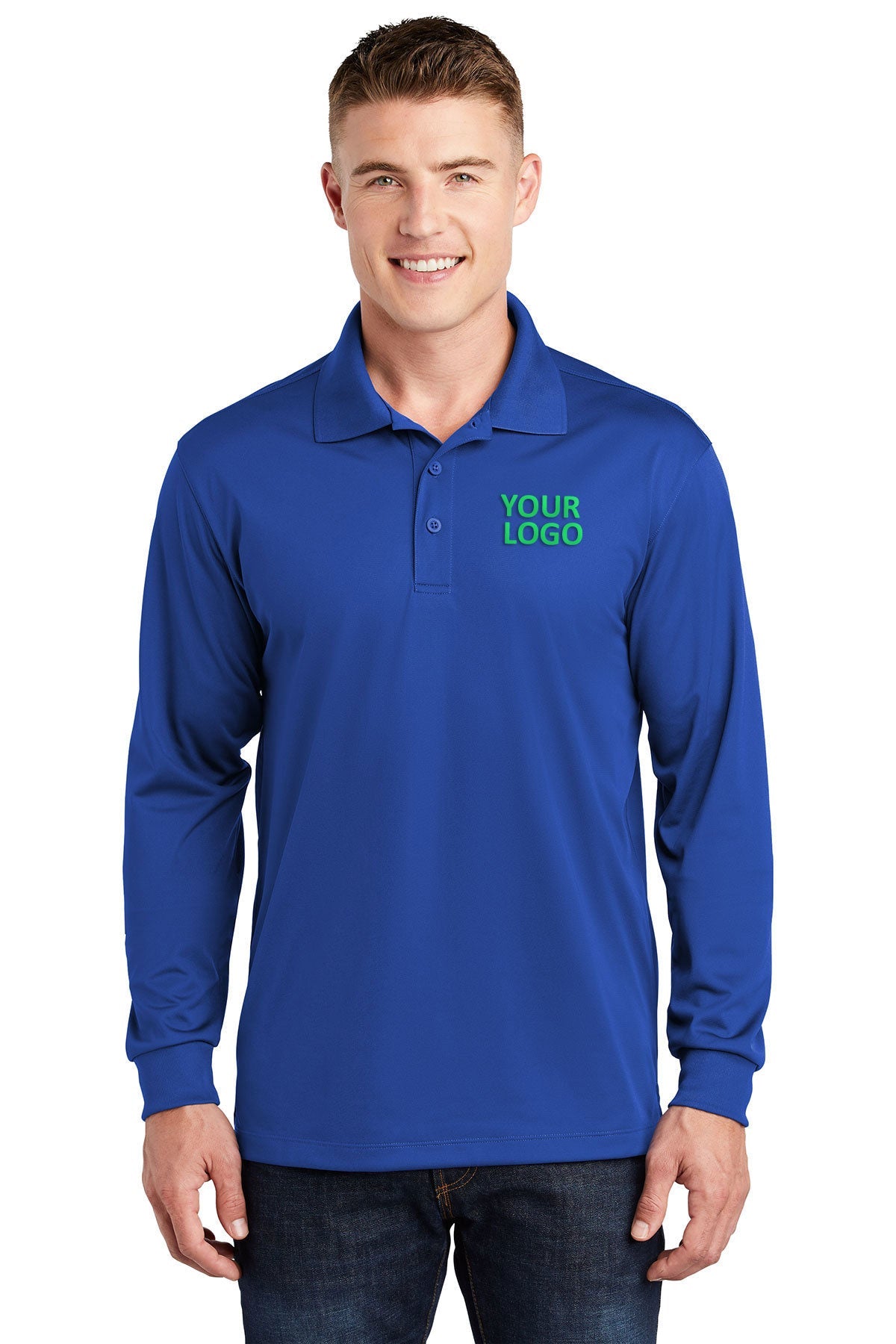 Sport-Tek True Royal ST657 custom design polo shirts