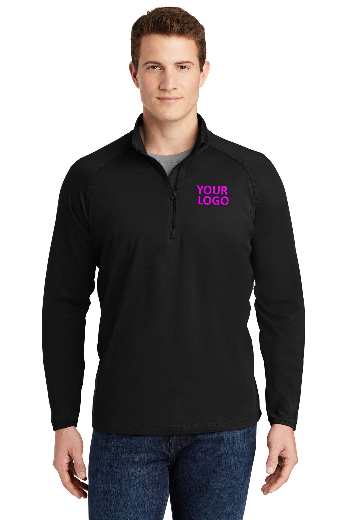 Sport-Tek Black ST850 custom embroidered sweatshirts