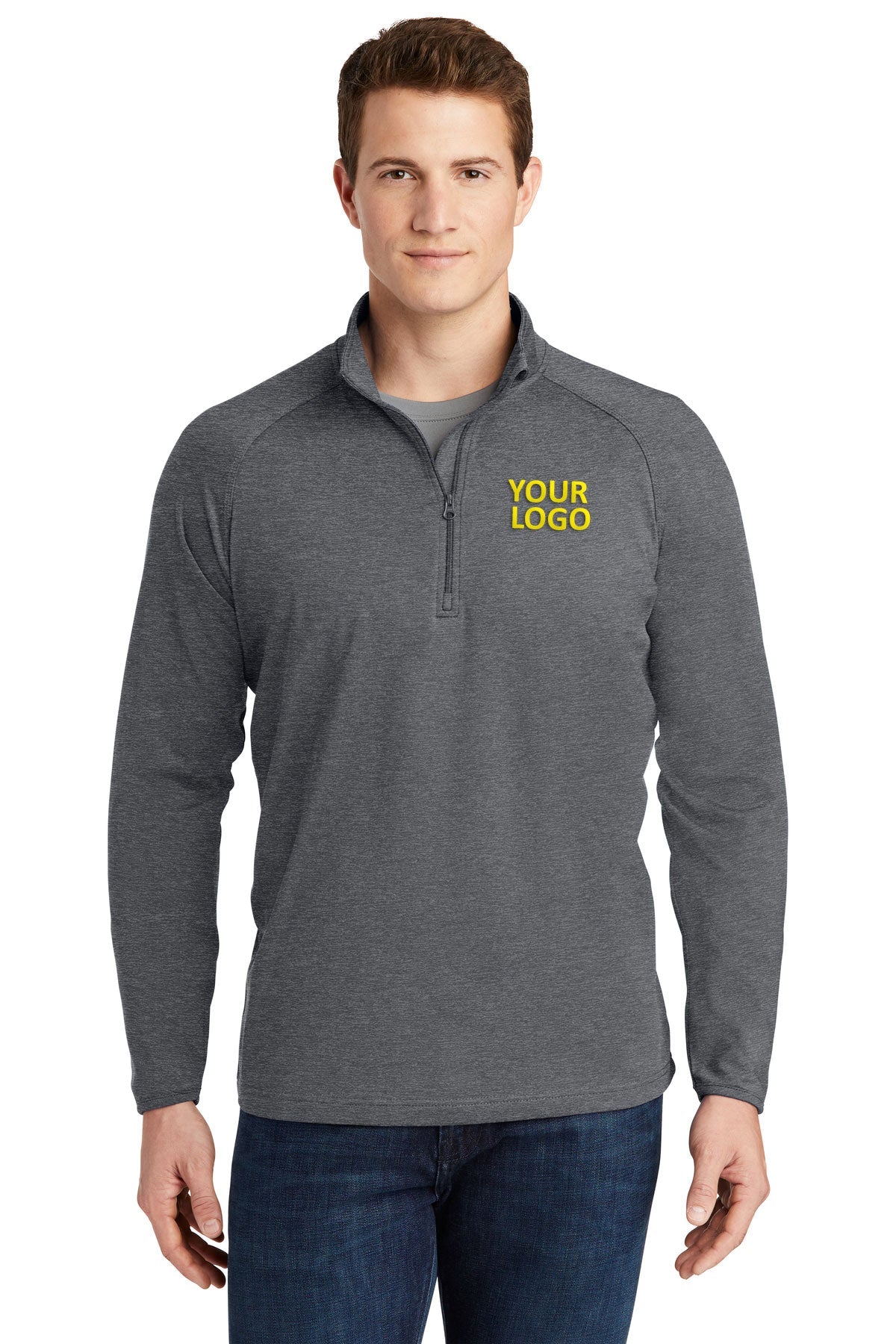 Sport-Tek Charcoal Grey Heather ST850 company sweatshirts printed