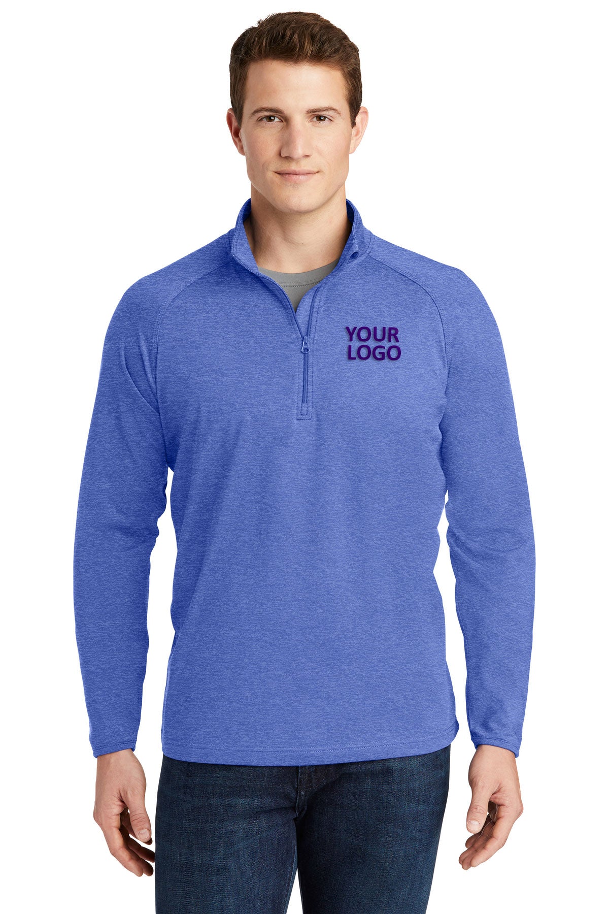 Sport-Tek True Royal Heather ST850 sweatshirts custom logo