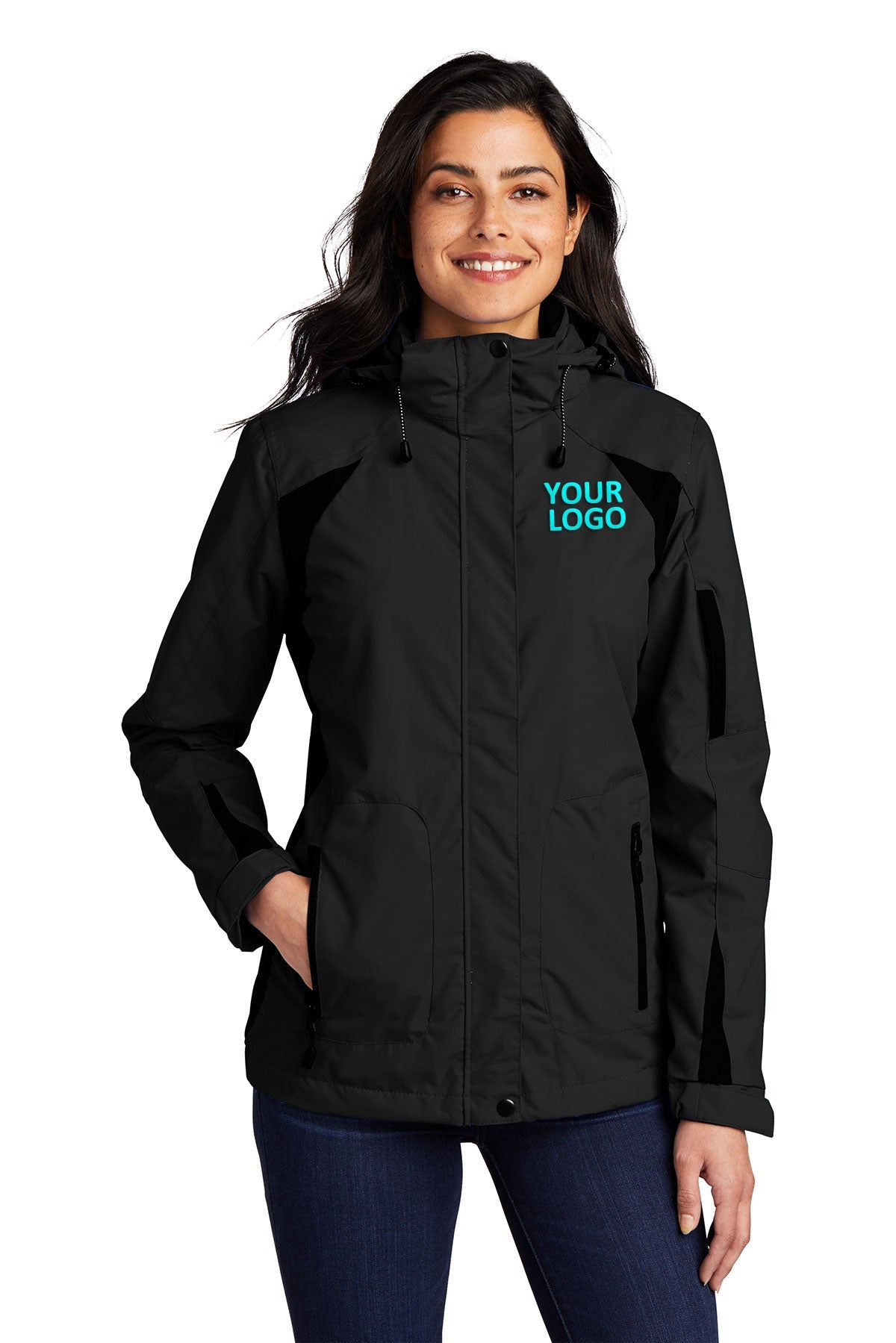 Port Authority Black/ Black L304 business jackets with logo