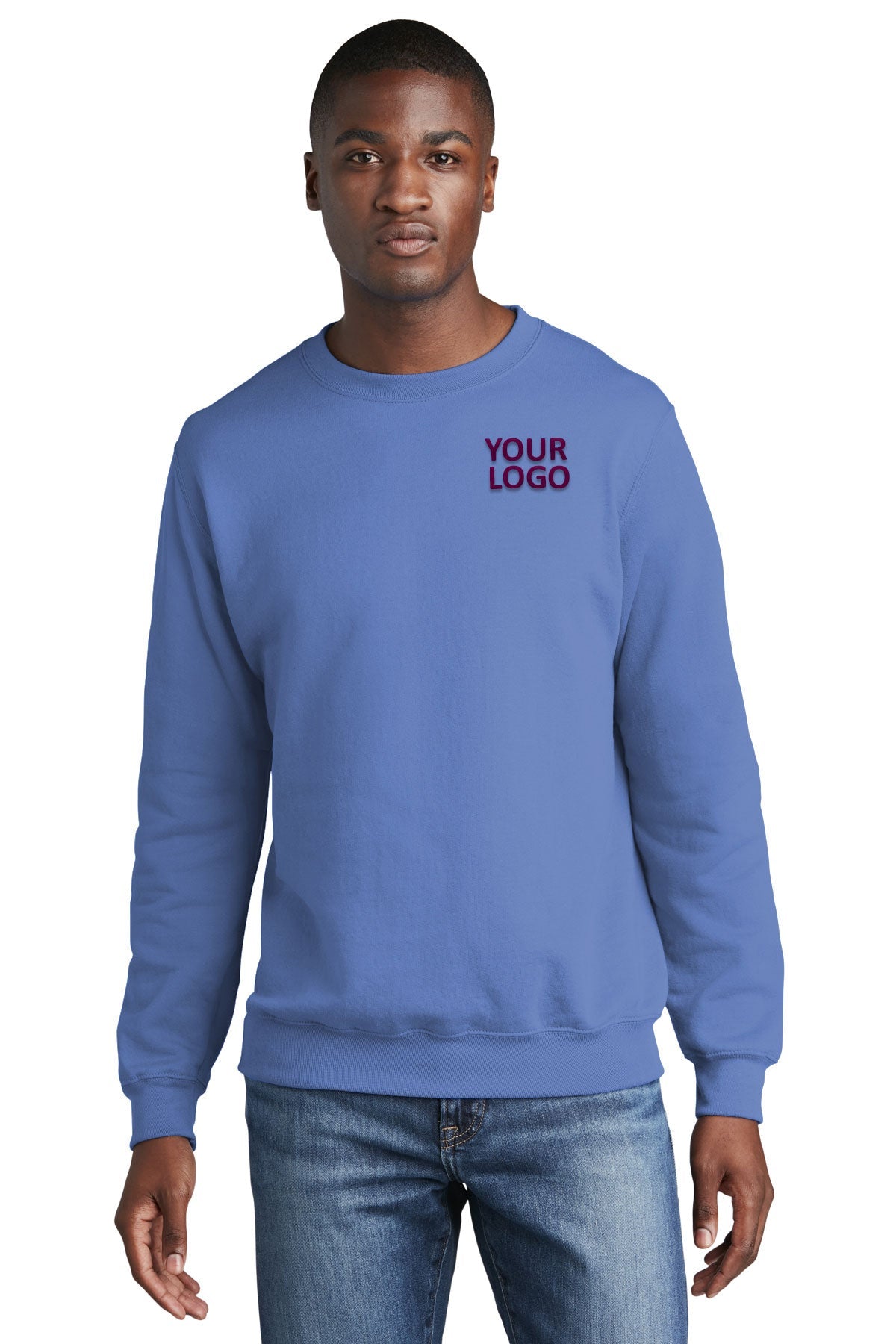 port & company carolina blue pc78 custom sweatshirts for business
