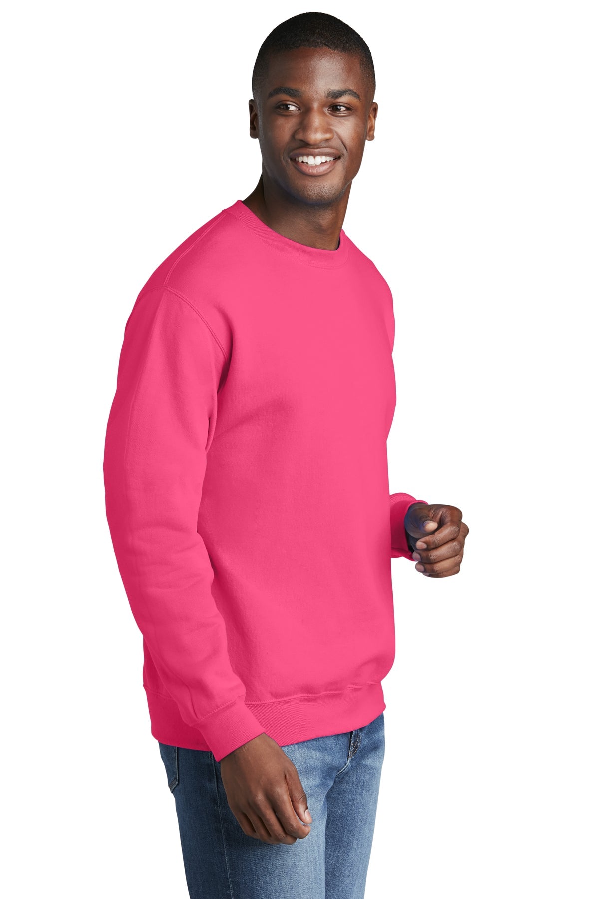 port & company_pc78 _neon pink_company_logo_sweatshirts