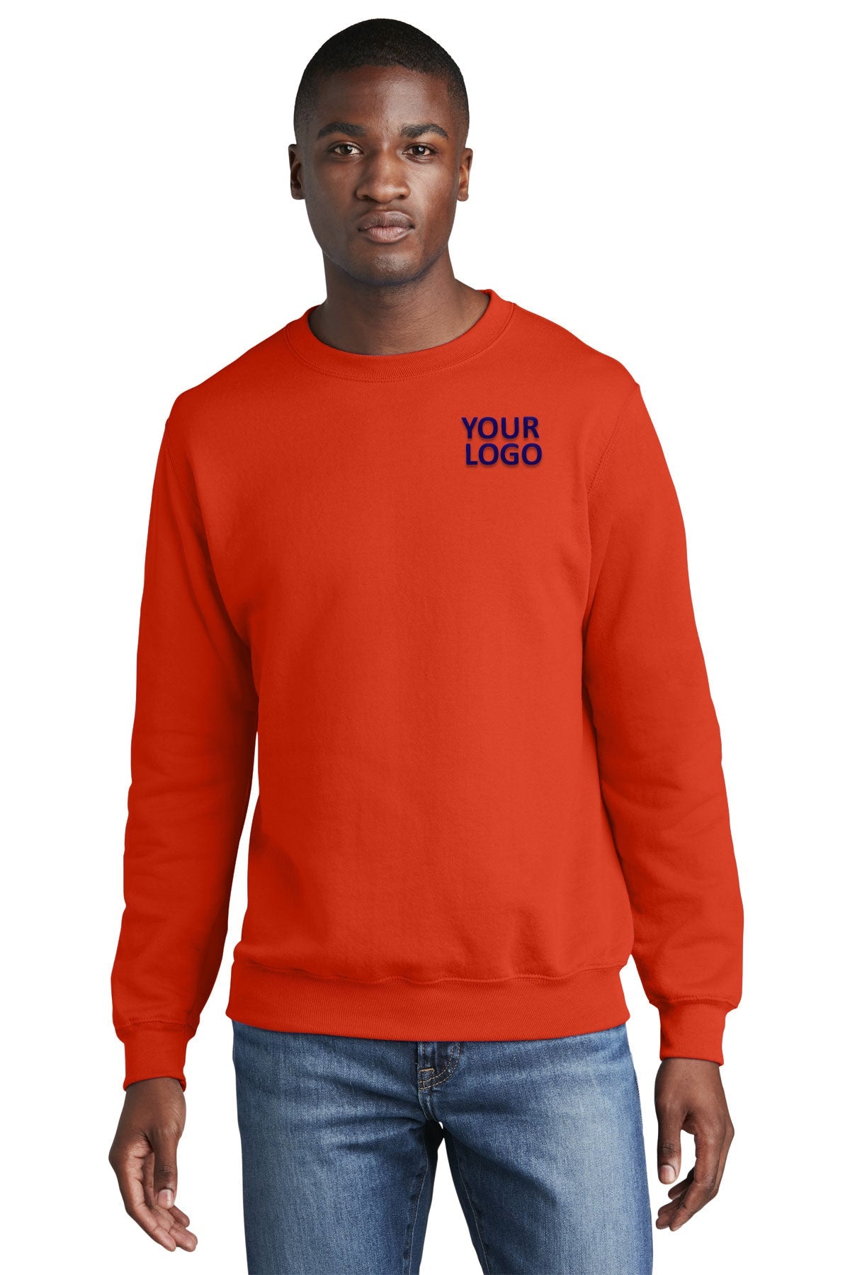 port & company orange pc78 company sweatshirts embroidered