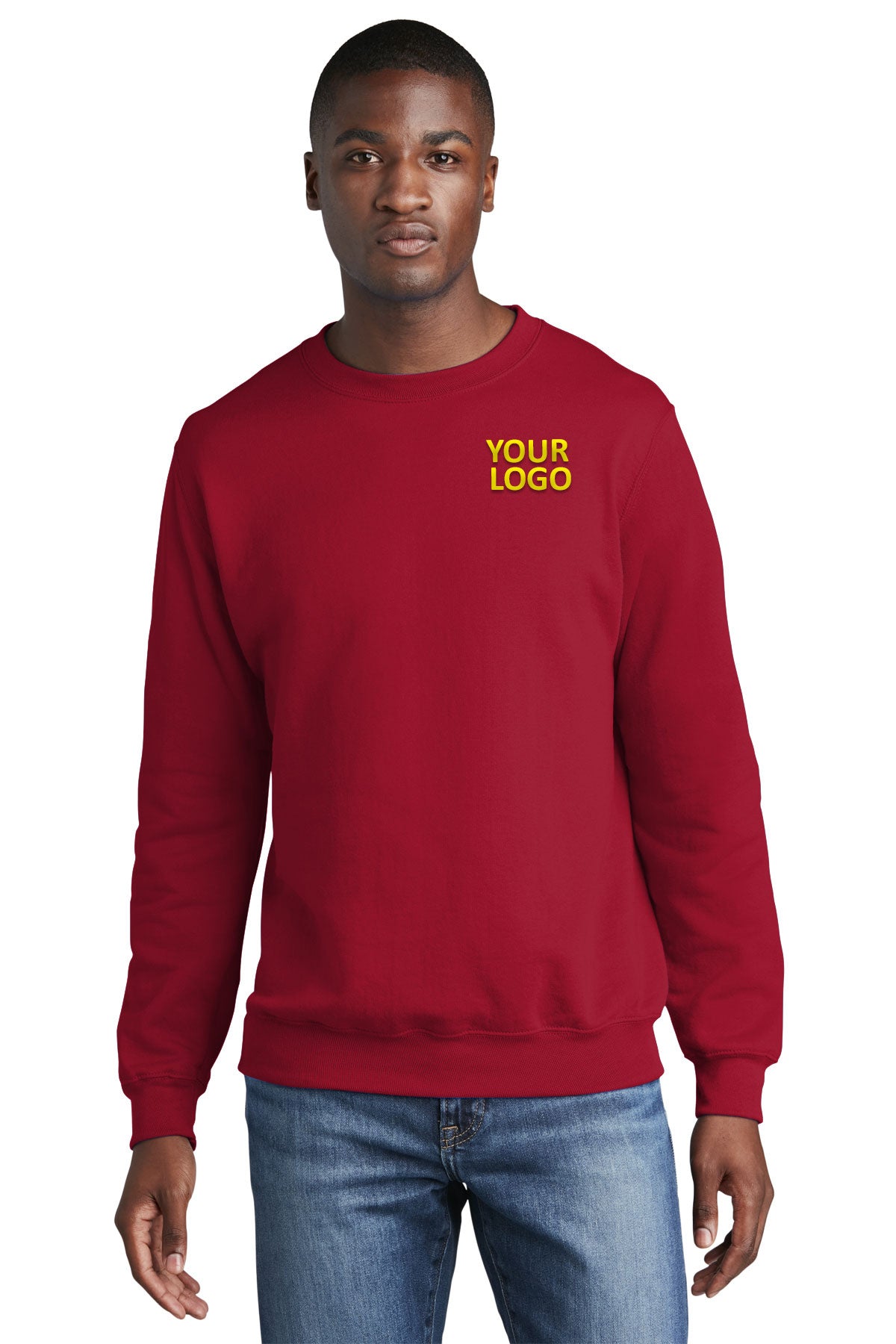 port & company red pc78 company sweatshirts embroidered