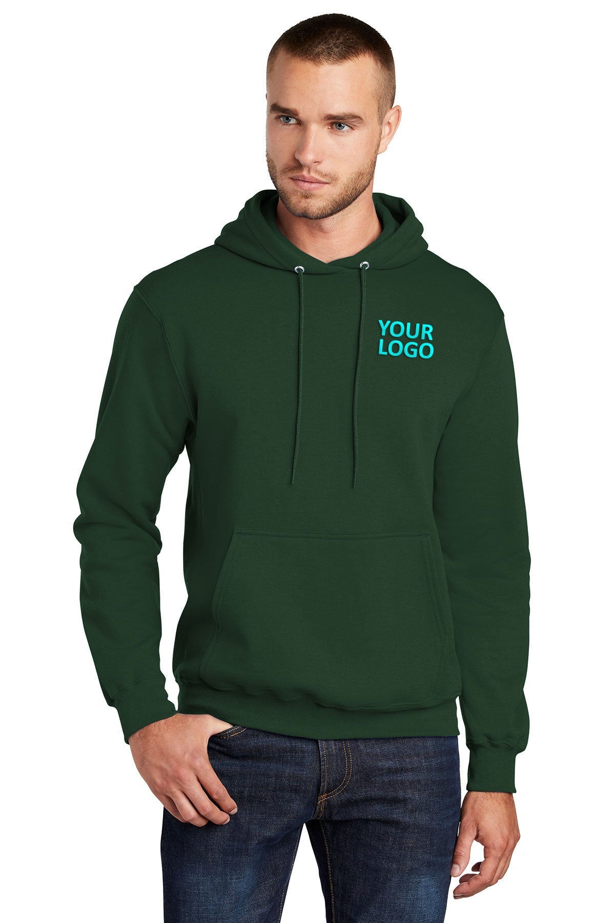port & company dark green pc78h custom sweatshirts for business