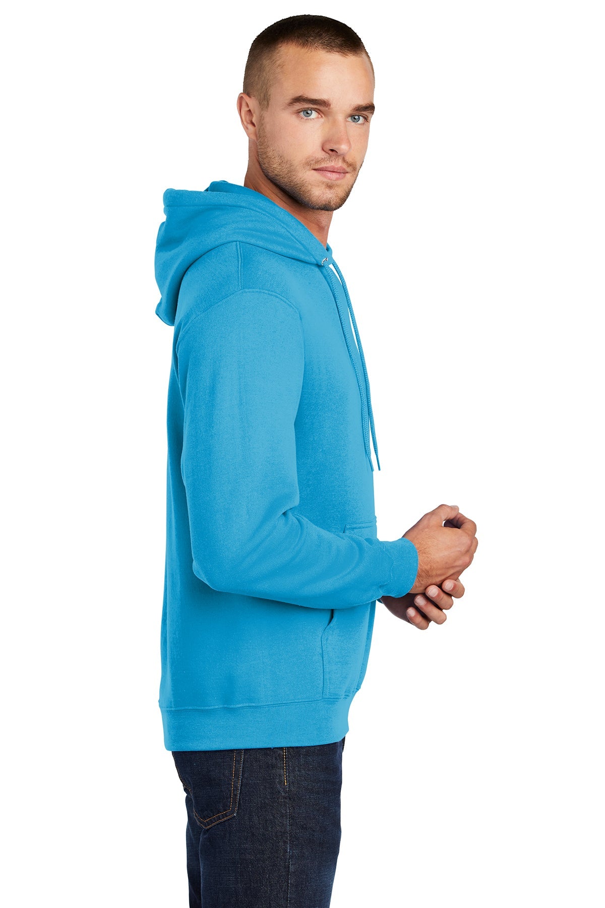 port & company_pc78h _neon blue_company_logo_sweatshirts