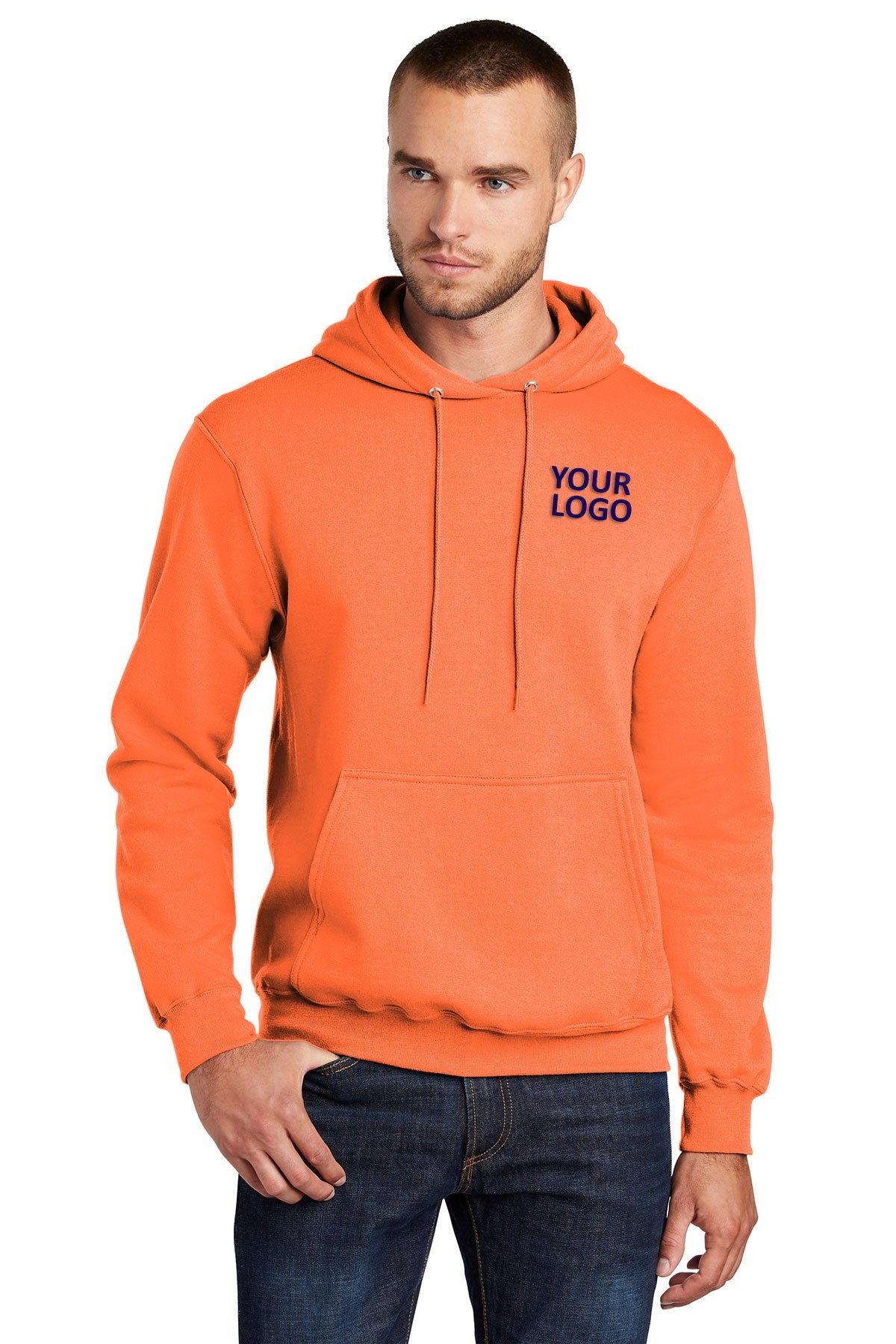 port & company neon orange pc78h sweatshirts with company logo