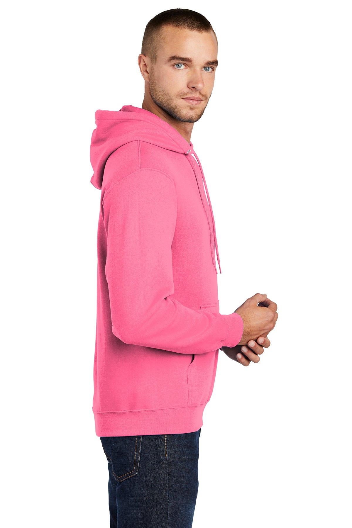 port & company_pc78h _neon pink_company_logo_sweatshirts