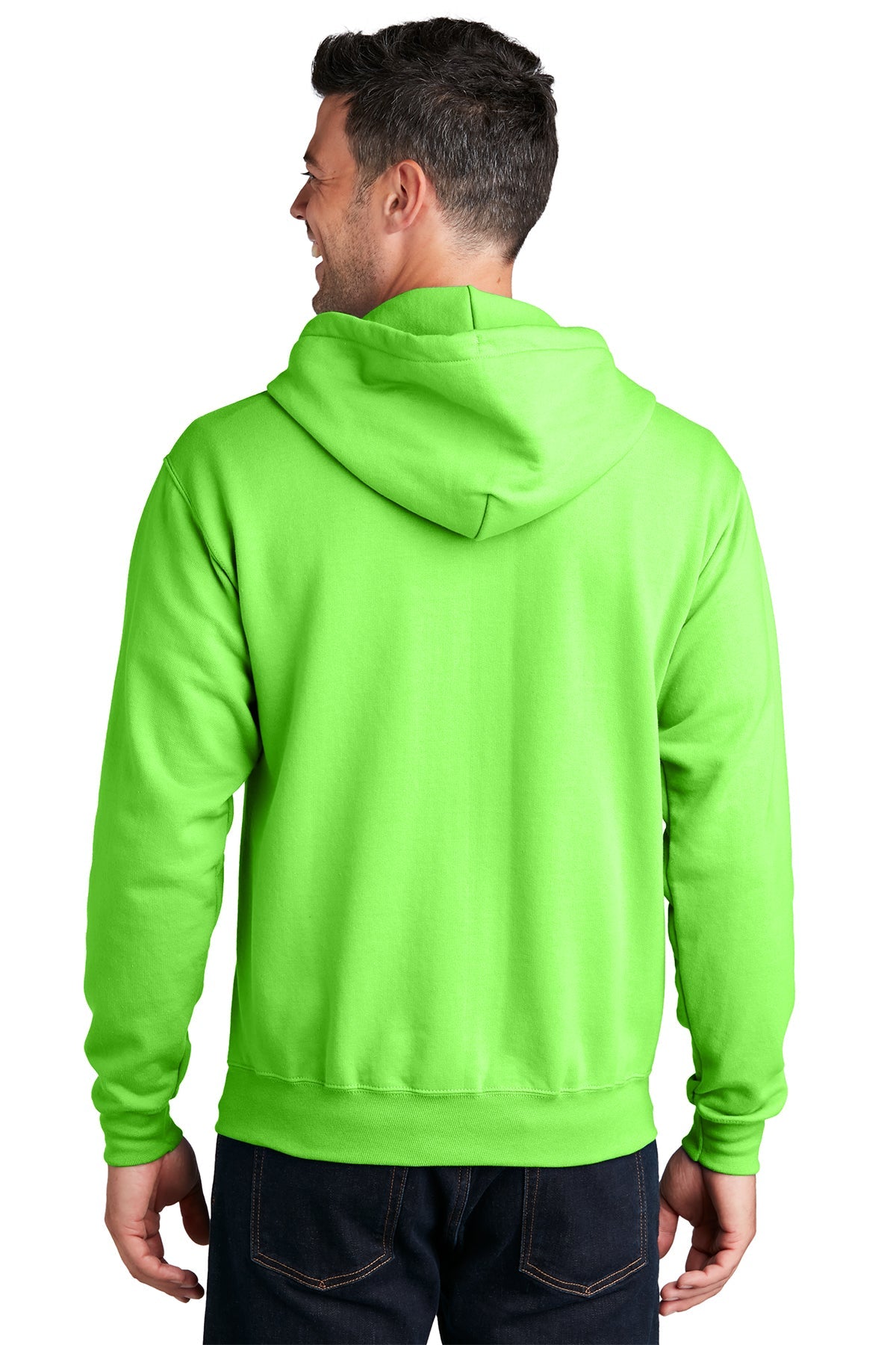 Port & Company Core Fleece Custom Zip Hoodies, Neon Green