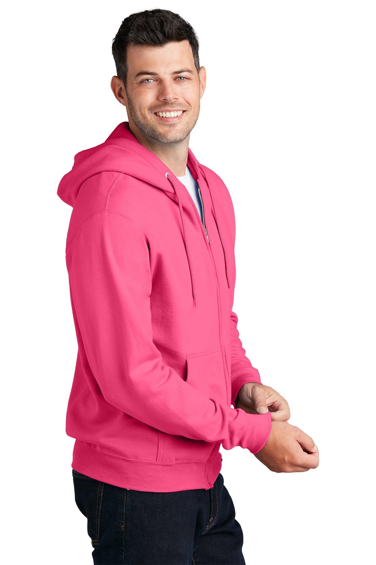 port & company_pc78zh _neon pink_company_logo_sweatshirts
