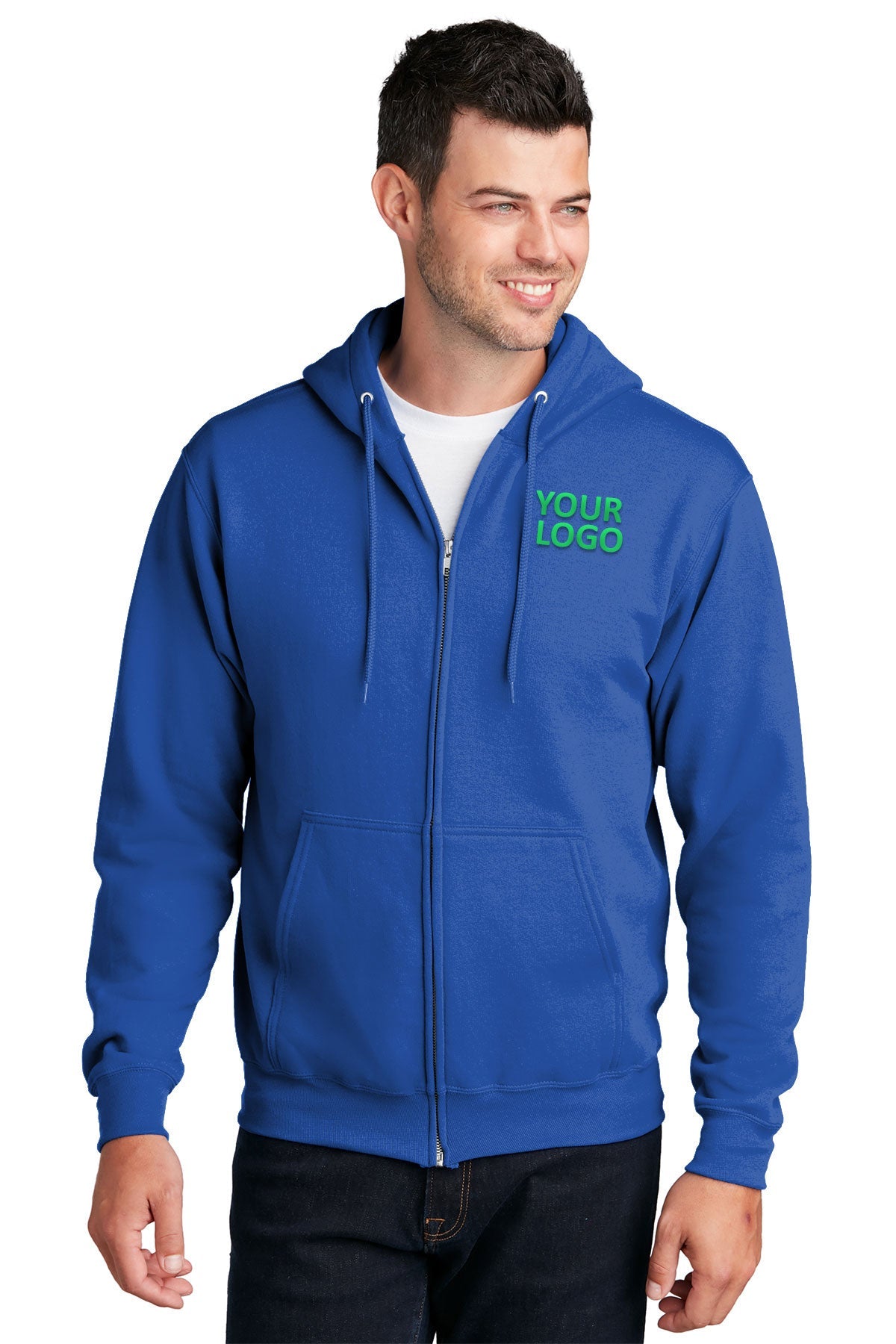 Port & Company Core Fleece Customized Zip Hoodies, Royal