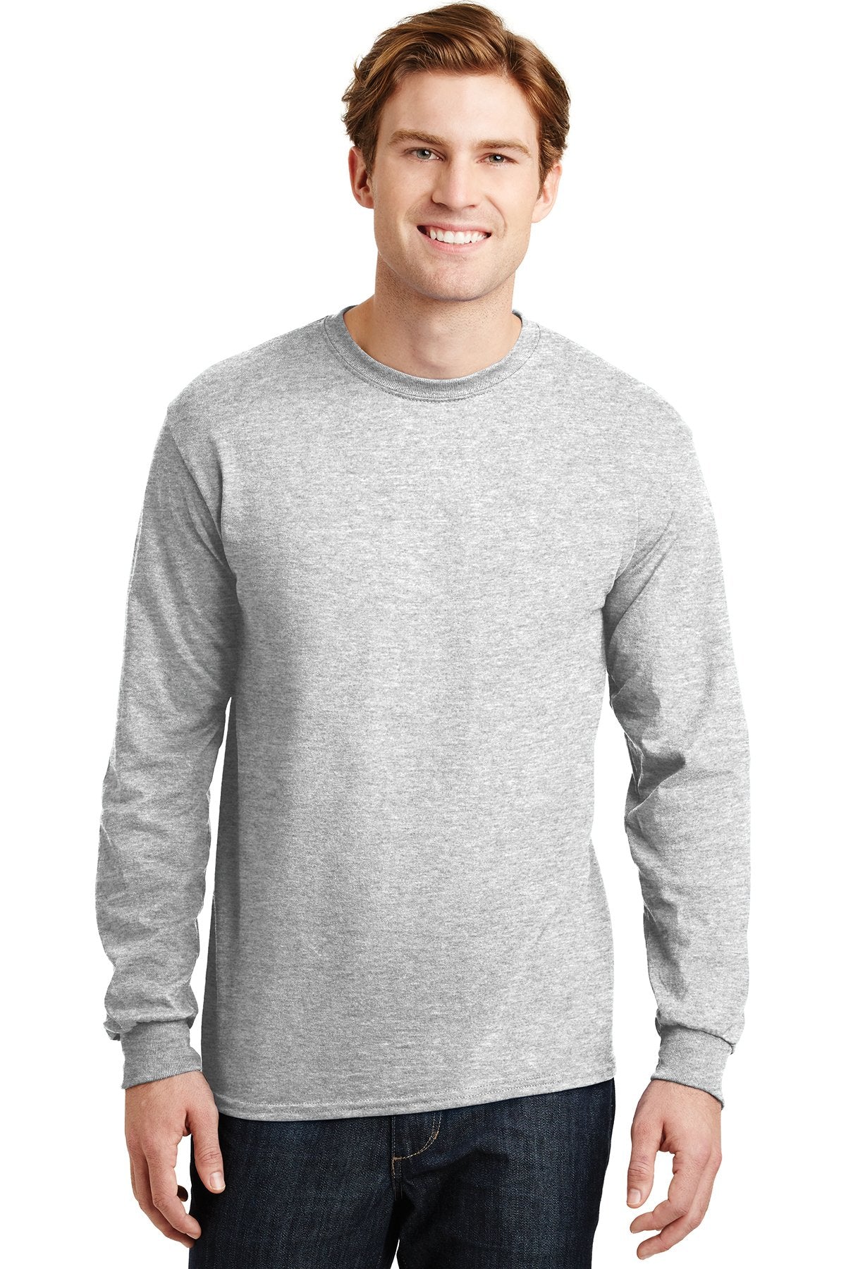 gildan dryblend cotton poly long sleeve t shirt 8400 ash grey