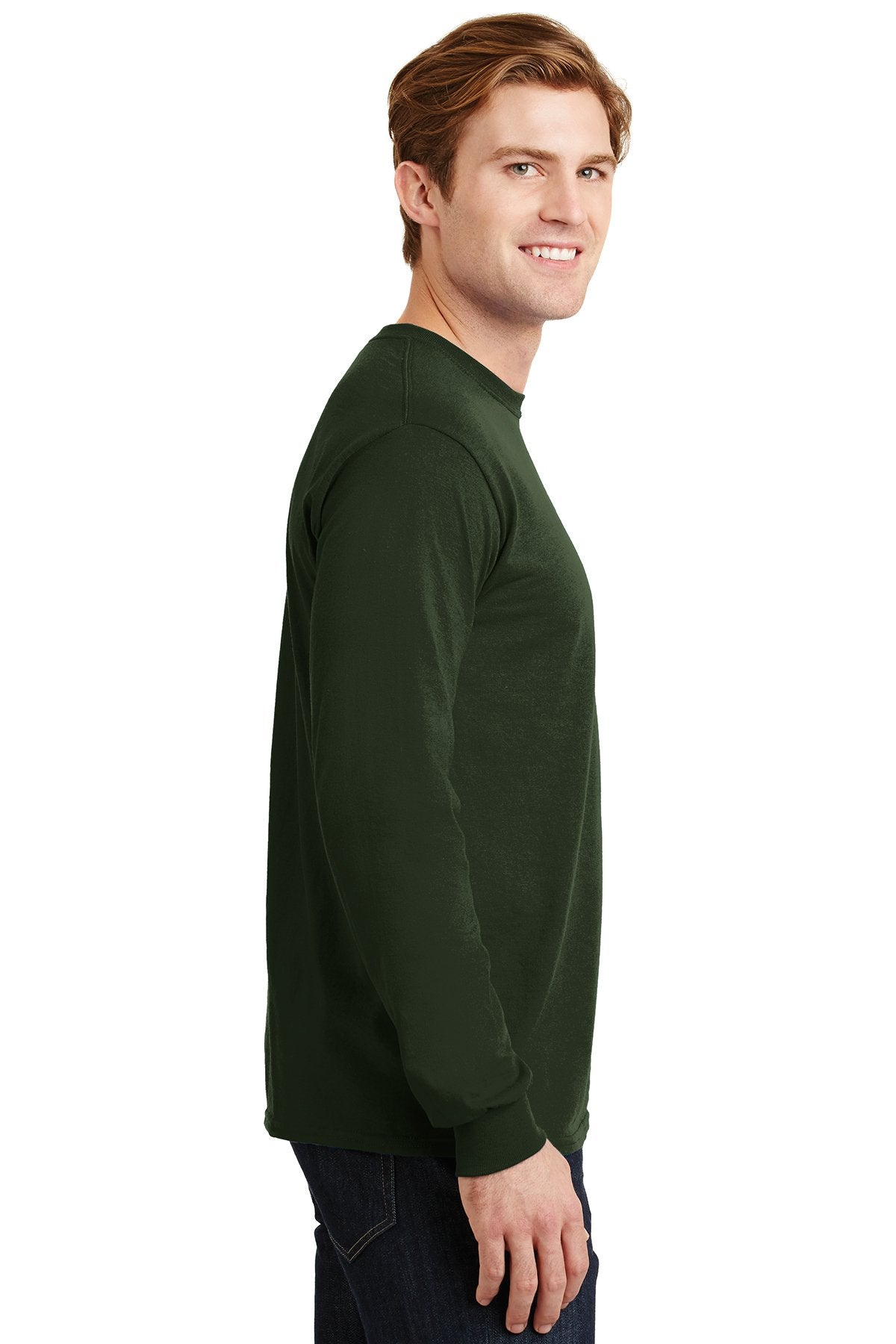 gildan dryblend cotton poly long sleeve t shirt 8400 forest green